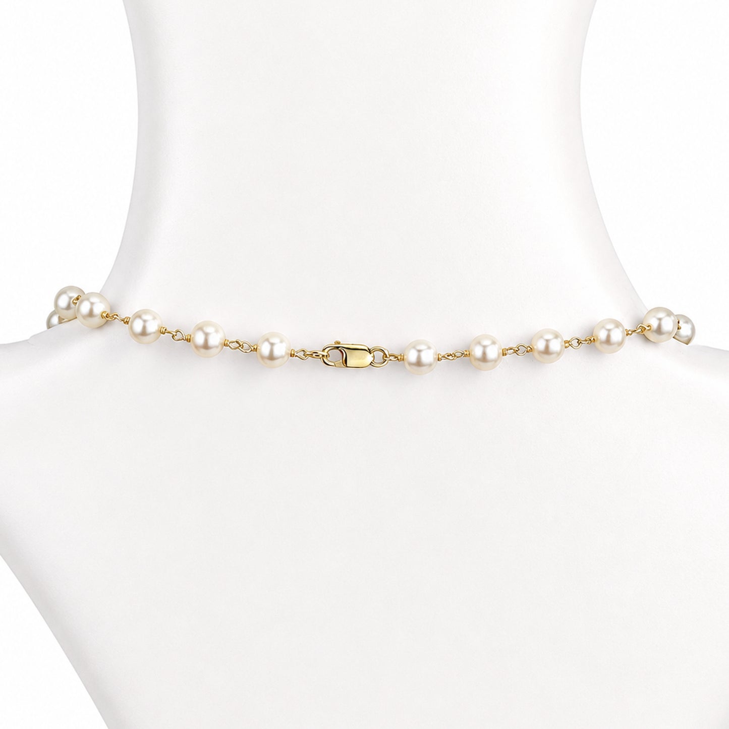 14k White Pearl Link Necklace