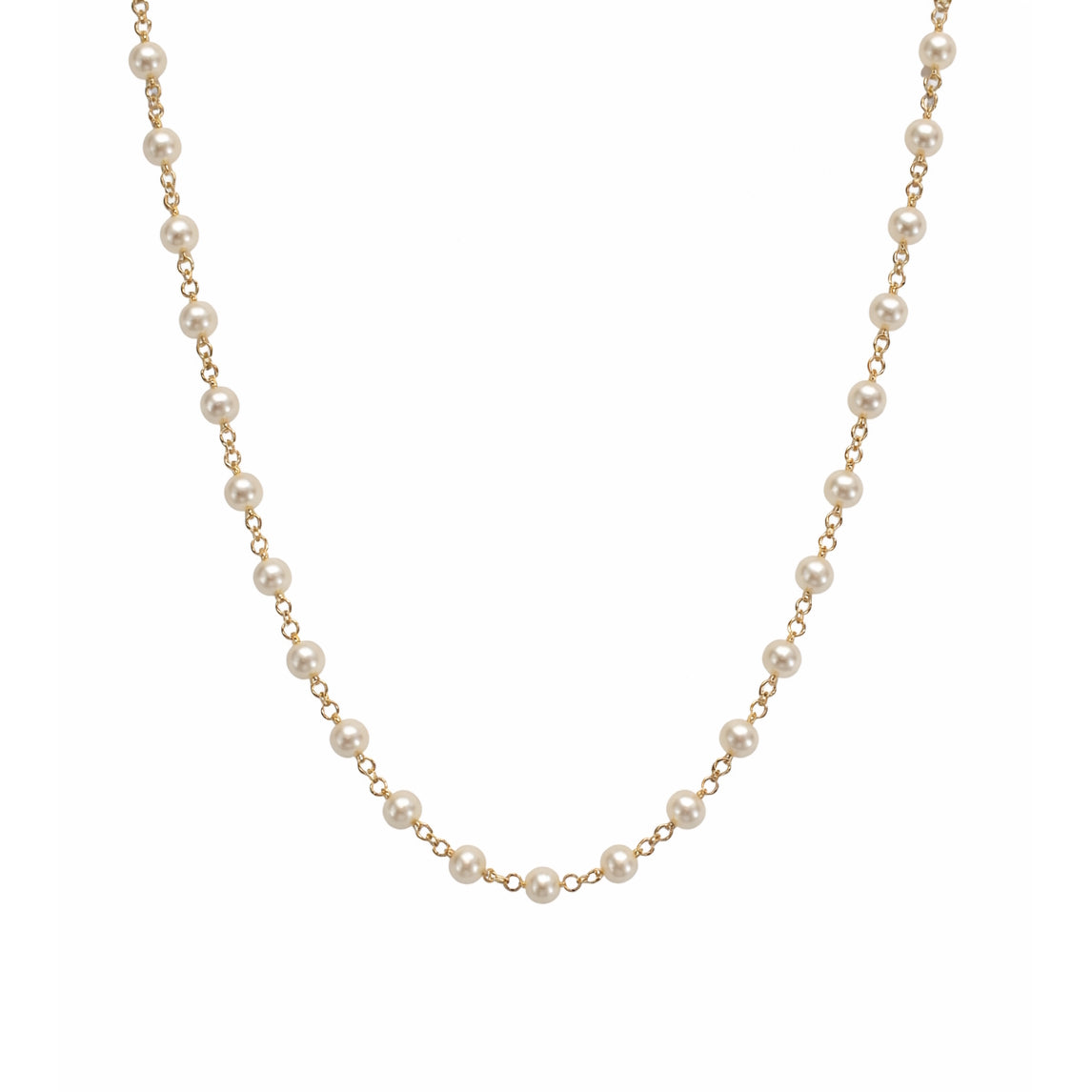 14k White Pearl Link Necklace