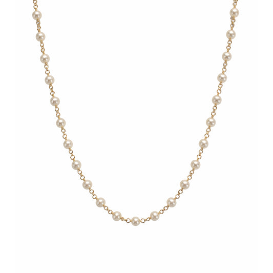 14k White Pearl Link Necklace