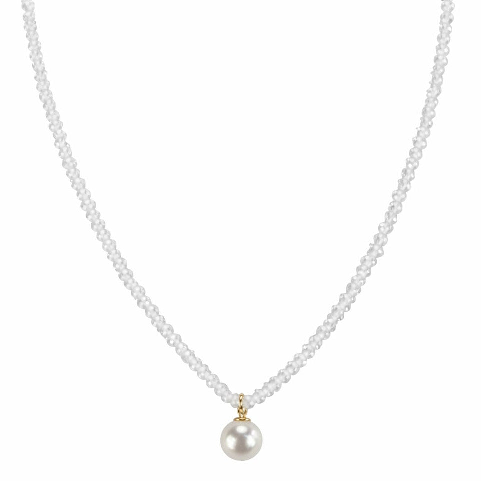 14k Gemstones Small Beads with Mix Pendant Necklace