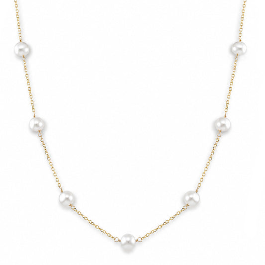 14k Fresh Water Pearl Tin Cup Necklace