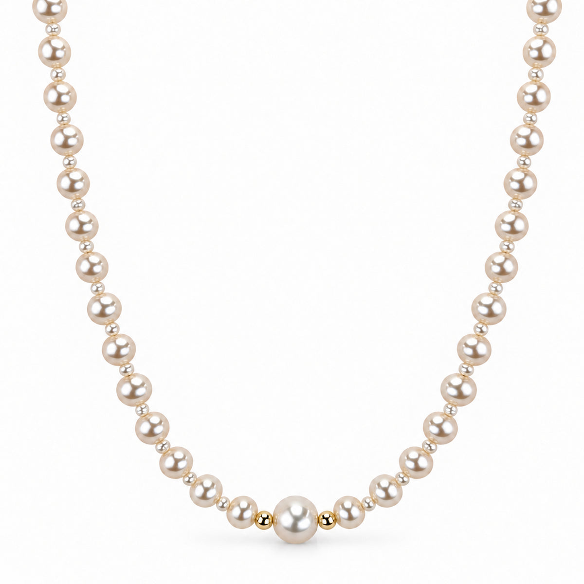 14k White Pearl 1X1 LG Pearl Center Necklace