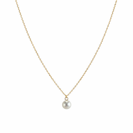 14k White Pearl Pendant Necklace