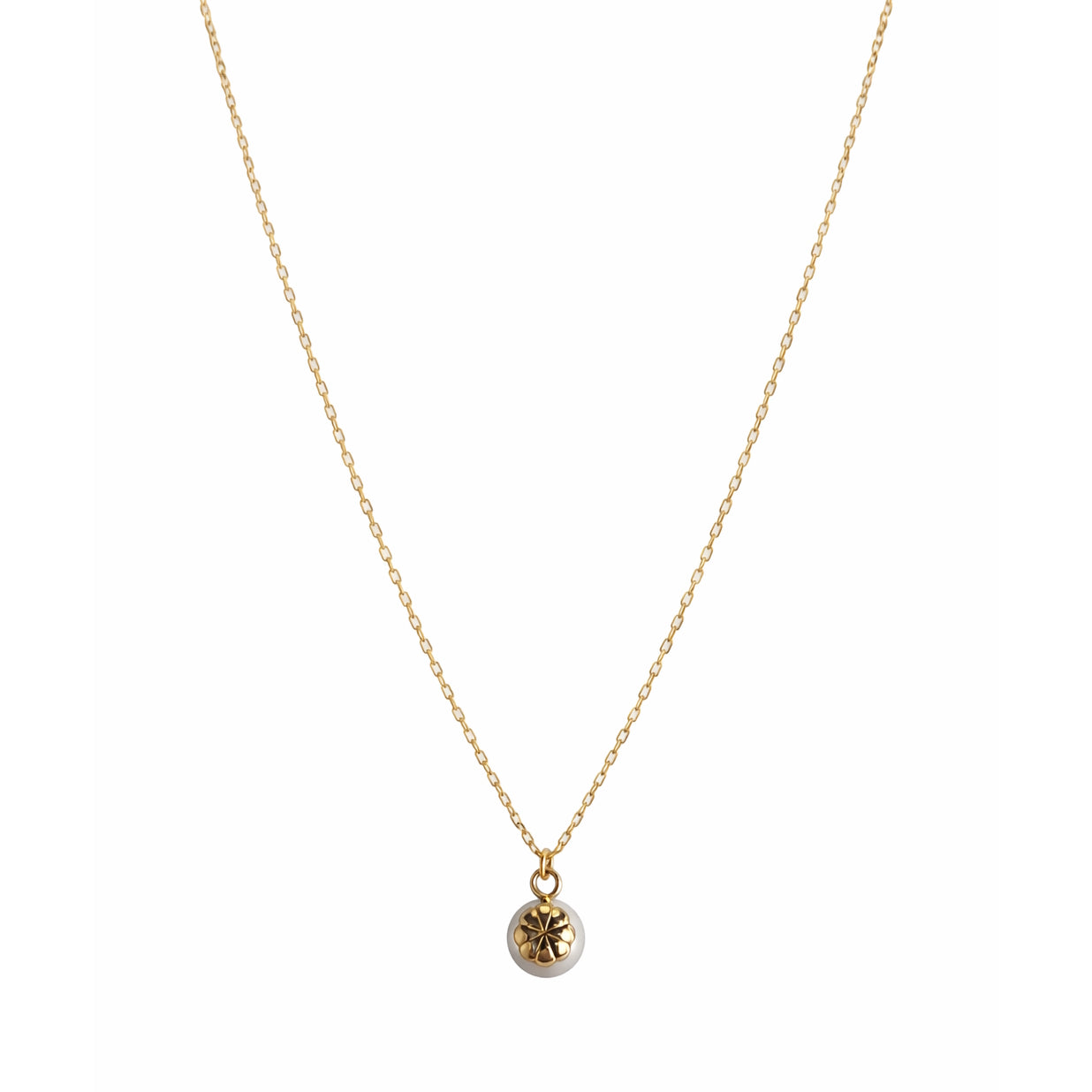 14k White Pearl Pendant Necklace