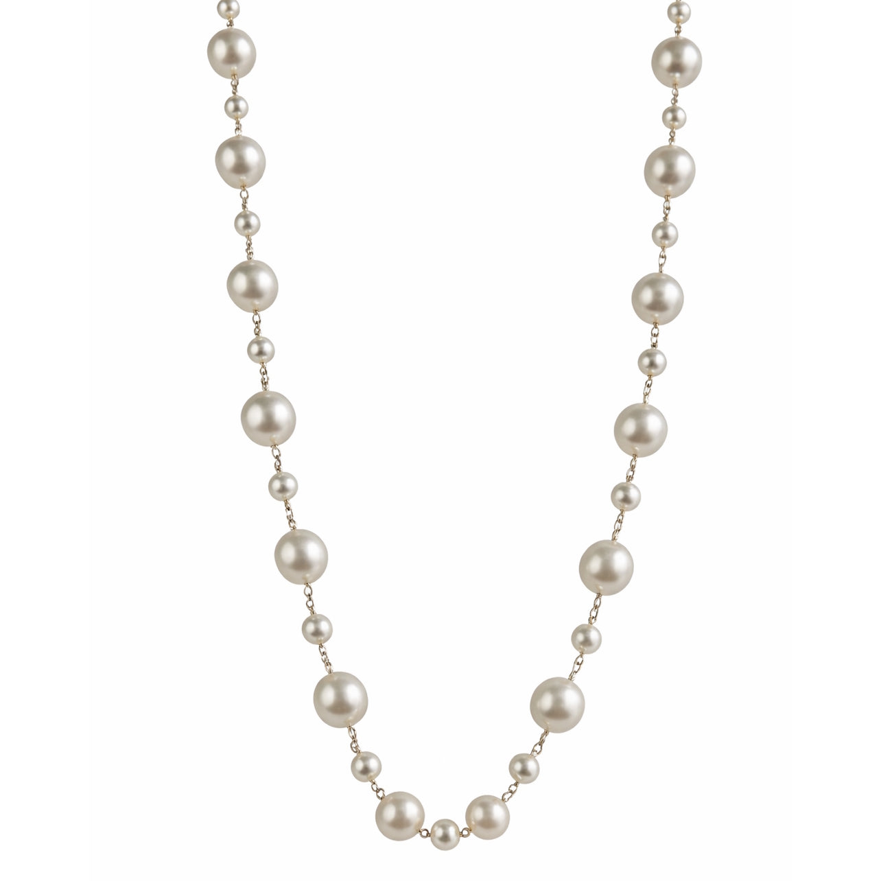 14k White Pearl 1X1 Link Necklace