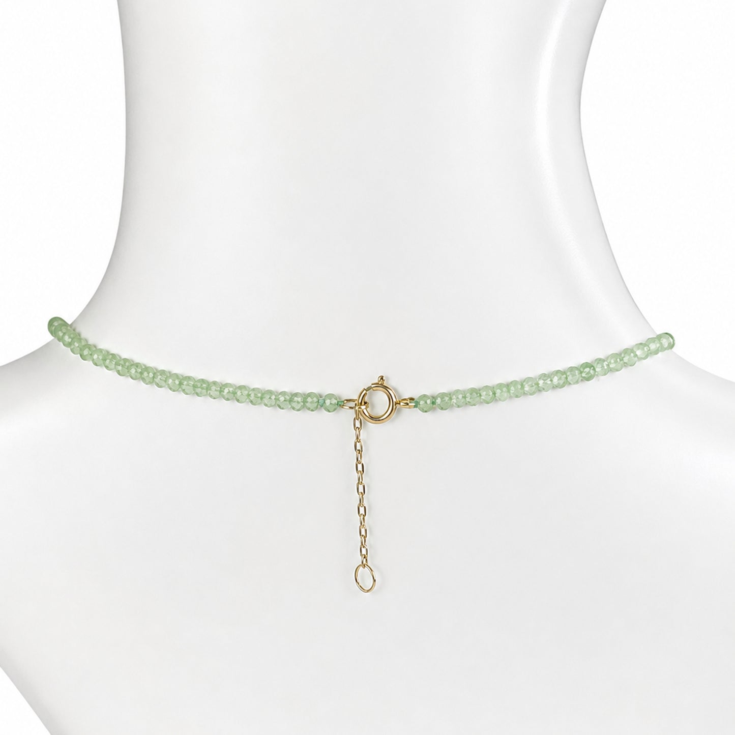 14k Gold Gemstone Small Beads with White Pearl Center Necklace