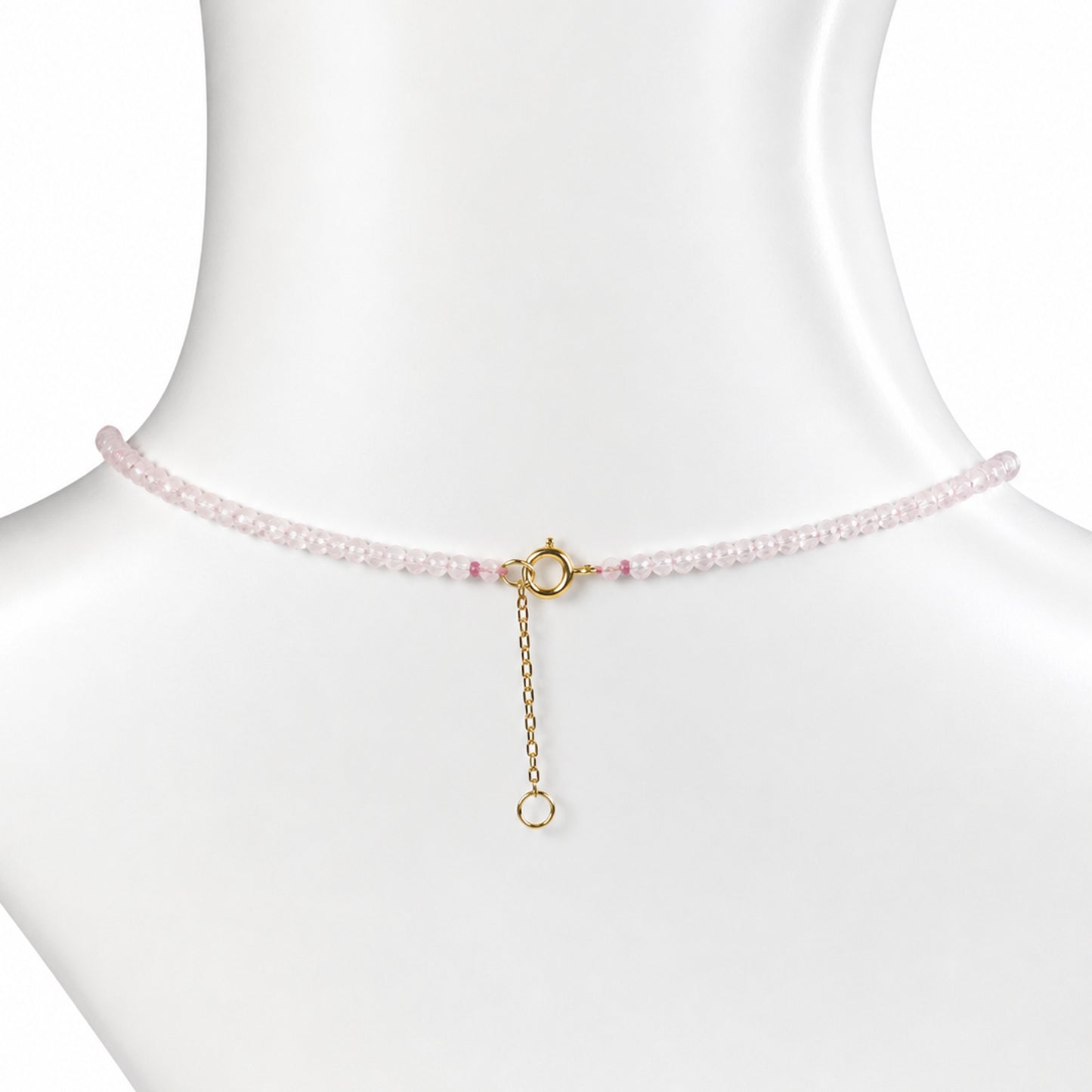 14k Gold Gemstone Small Beads with White Pearl Center Necklace