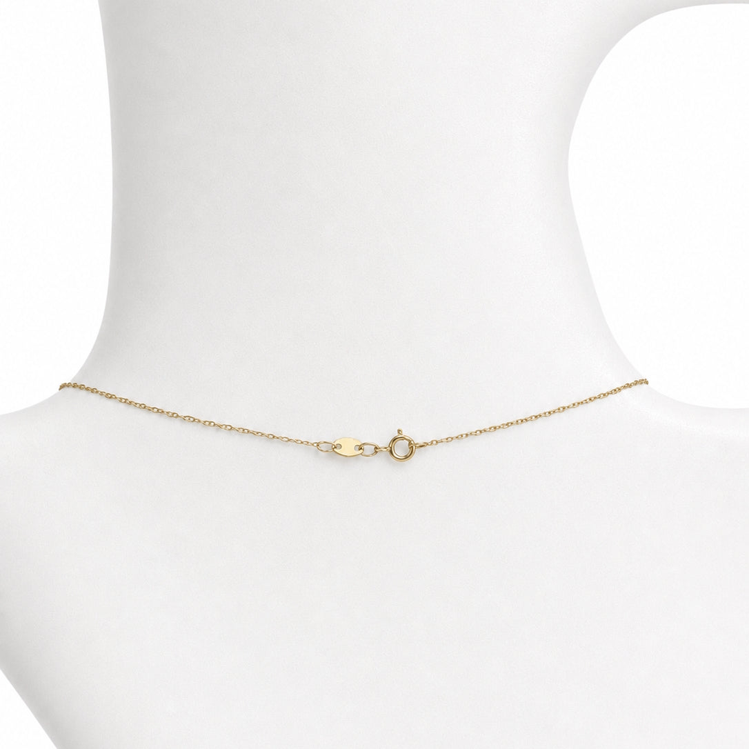 14k White Pearl Paperclip Drop Pendant Necklace