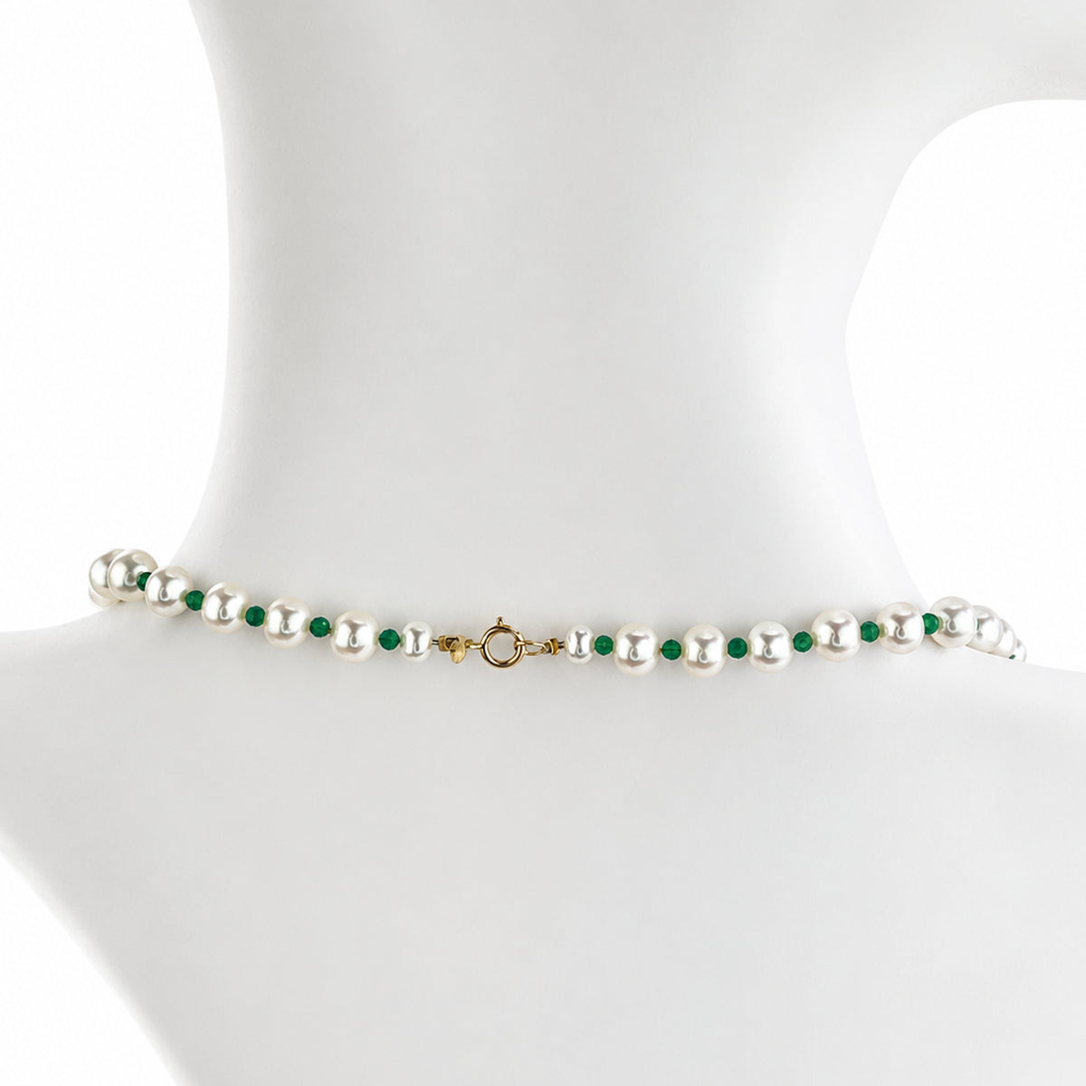 14k Freshwater Pearl & Faceted Round Bead 1X1 Necklace