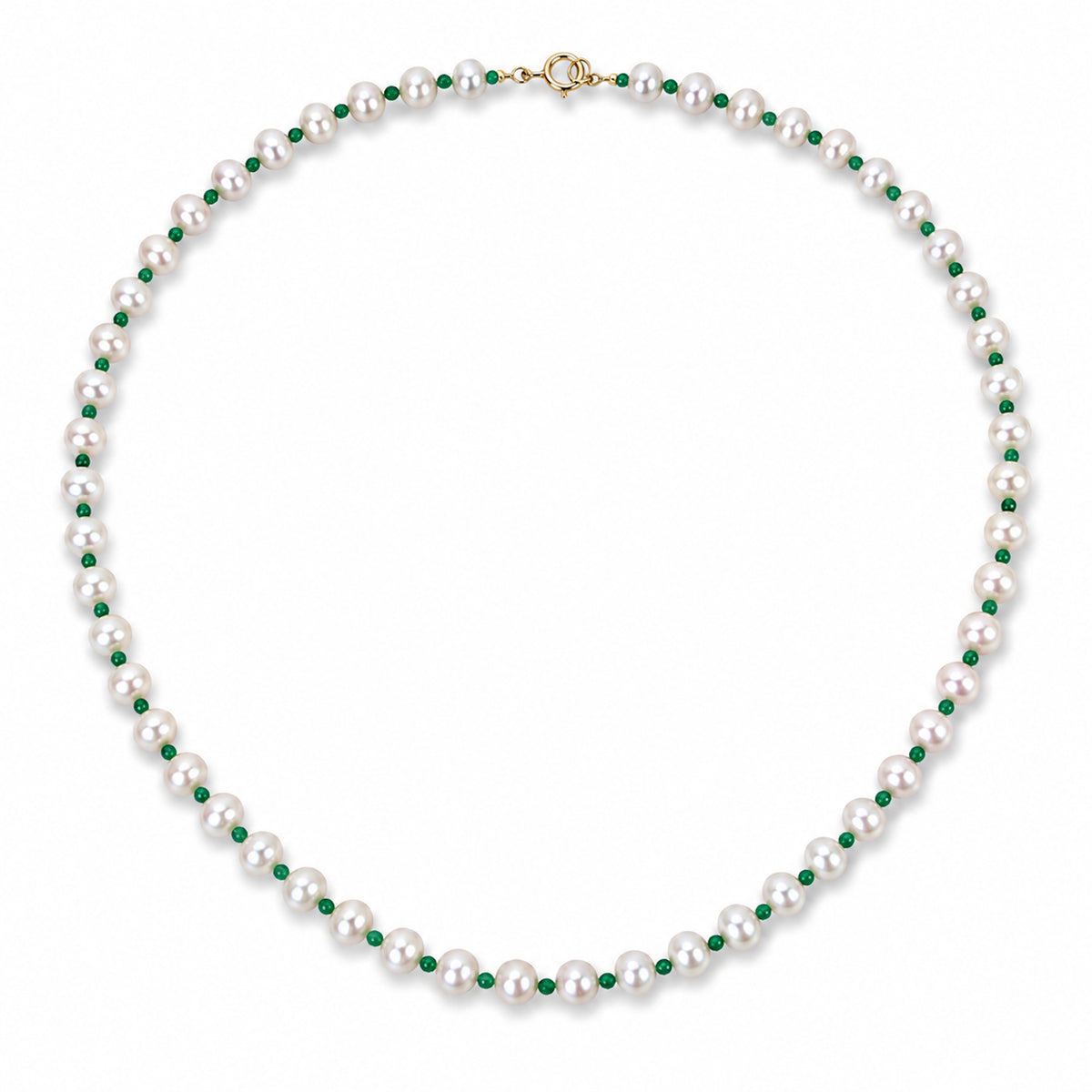 14k Freshwater Pearl & Faceted Round Bead 1X1 Necklace
