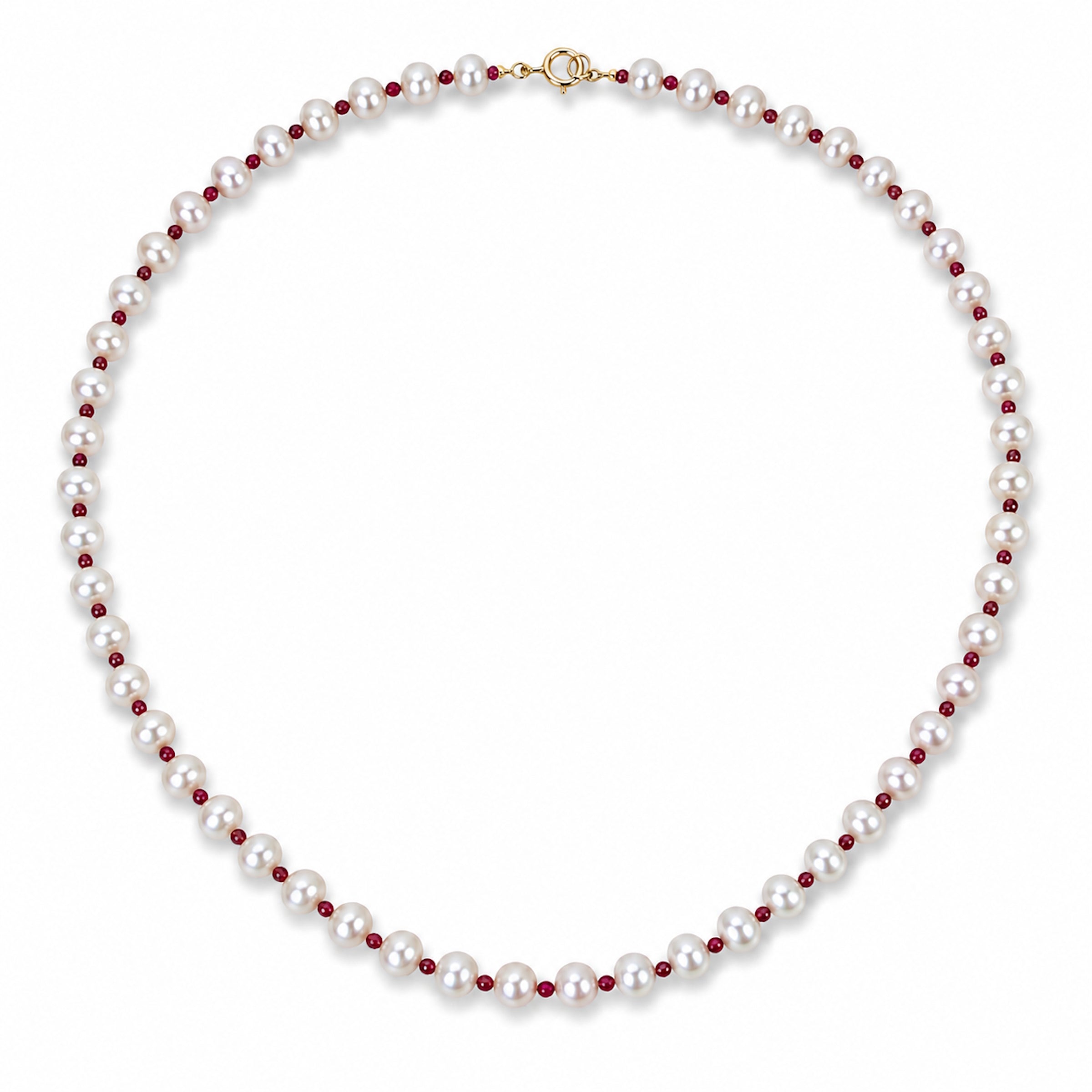 14k Freshwater Pearl & Faceted Round Bead 1X1 Necklace
