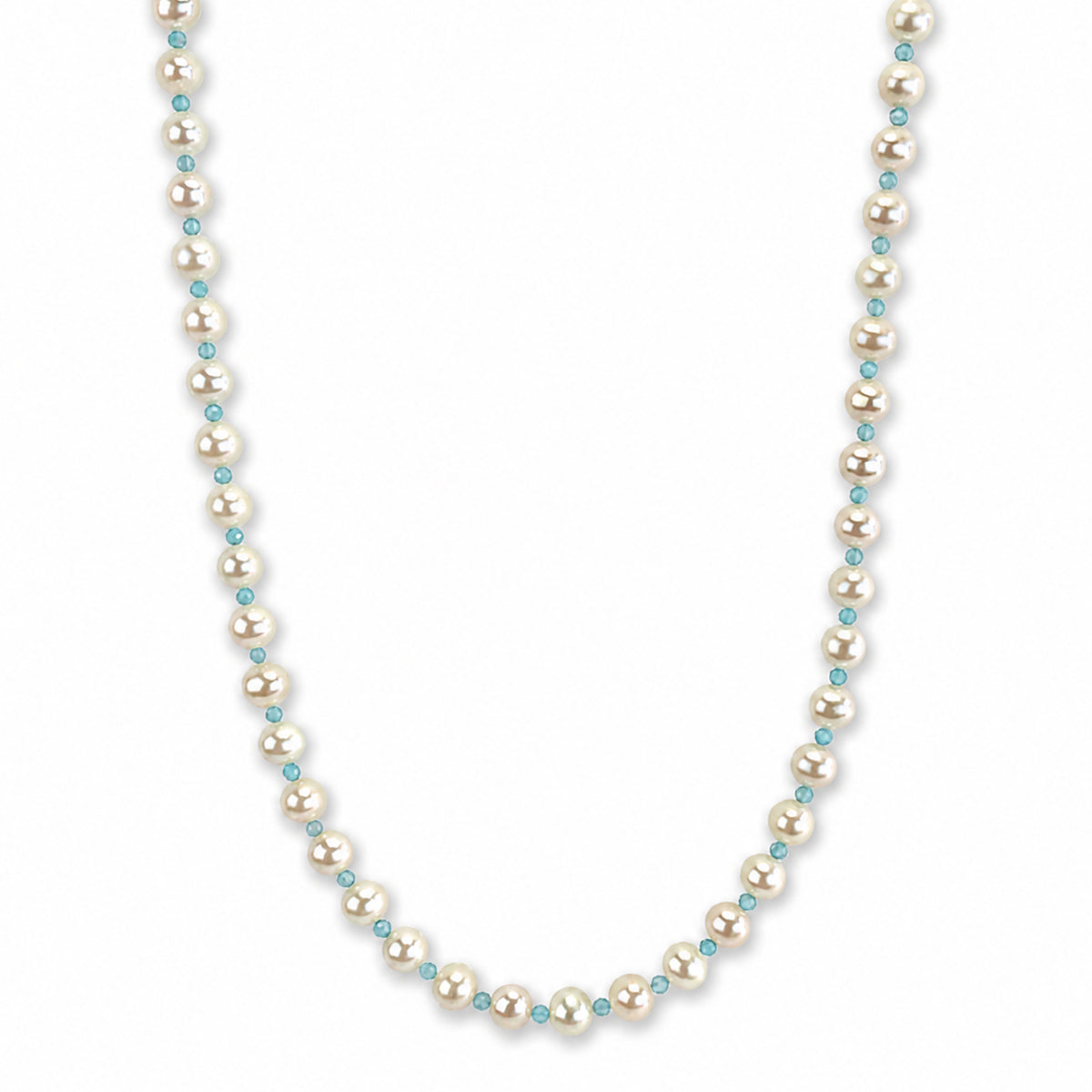 14k Freshwater Pearl & Faceted Round Bead 1X1 Necklace