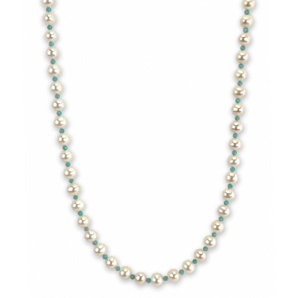 14k Freshwater Pearl & Faceted Round Bead 1X1 Necklace