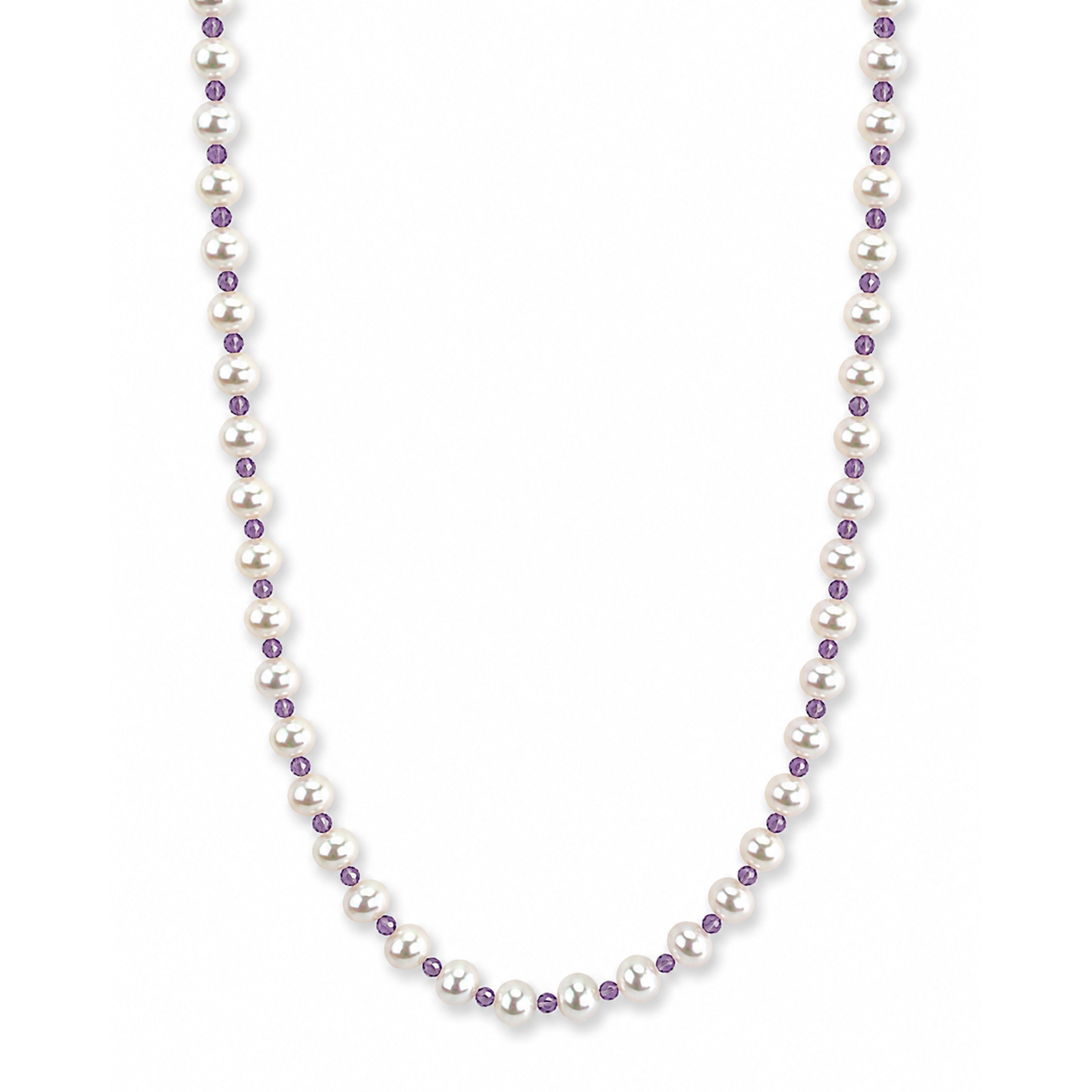 14k Freshwater Pearl & Faceted Round Bead 1X1 Necklace