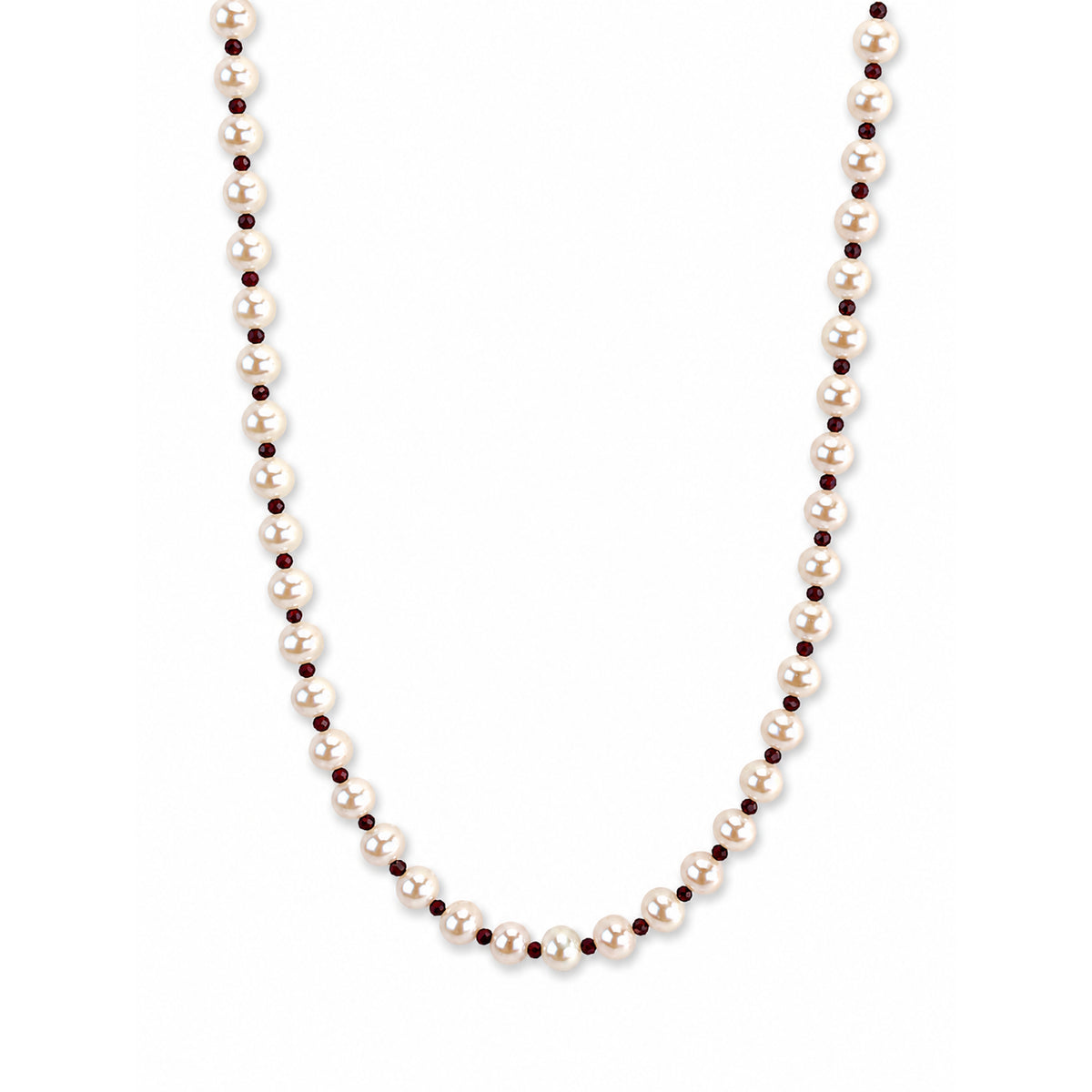 14k White Pearl Multi Gemstone 1x1 Necklace