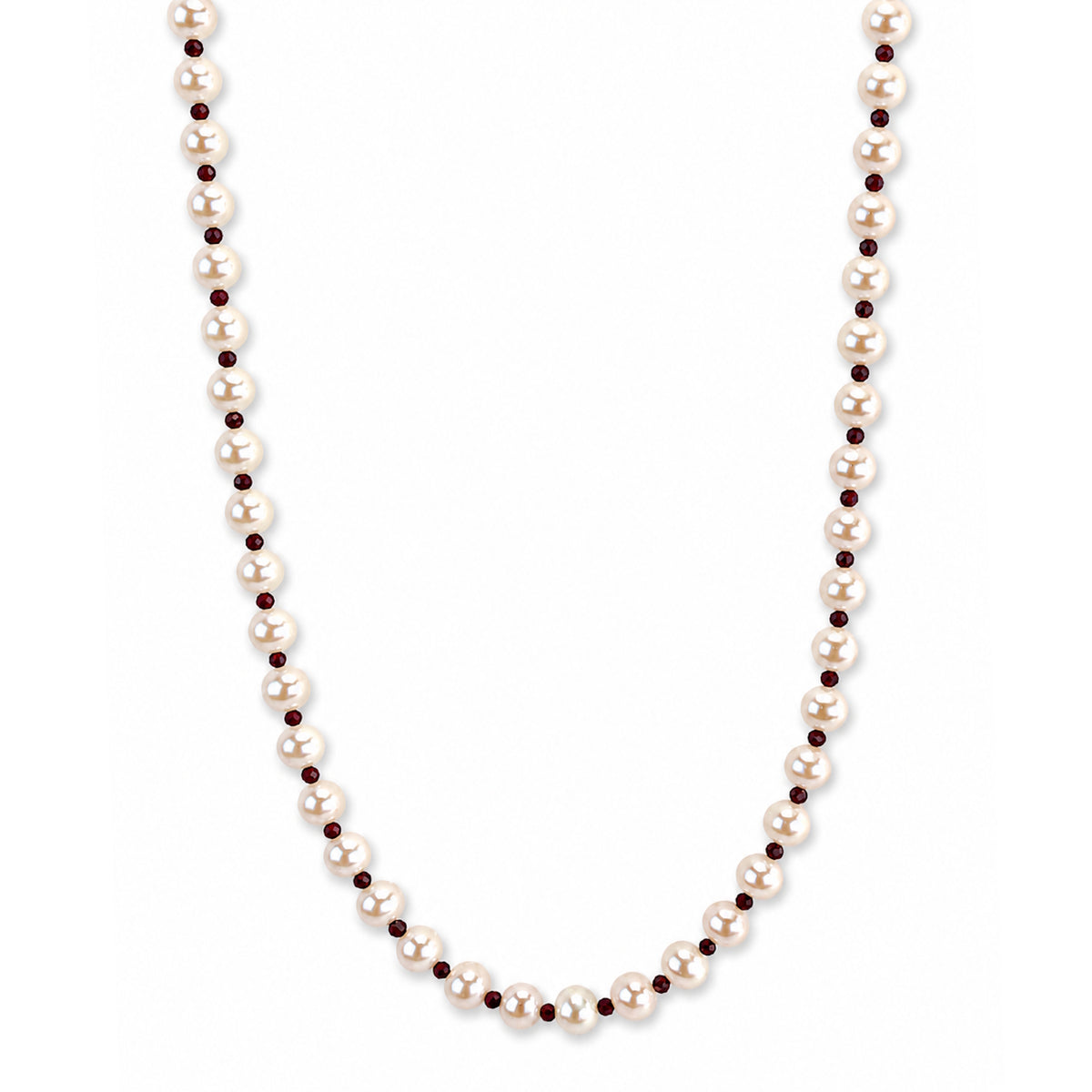 14k Freshwater Pearl & Faceted Round Bead 1X1 Necklace