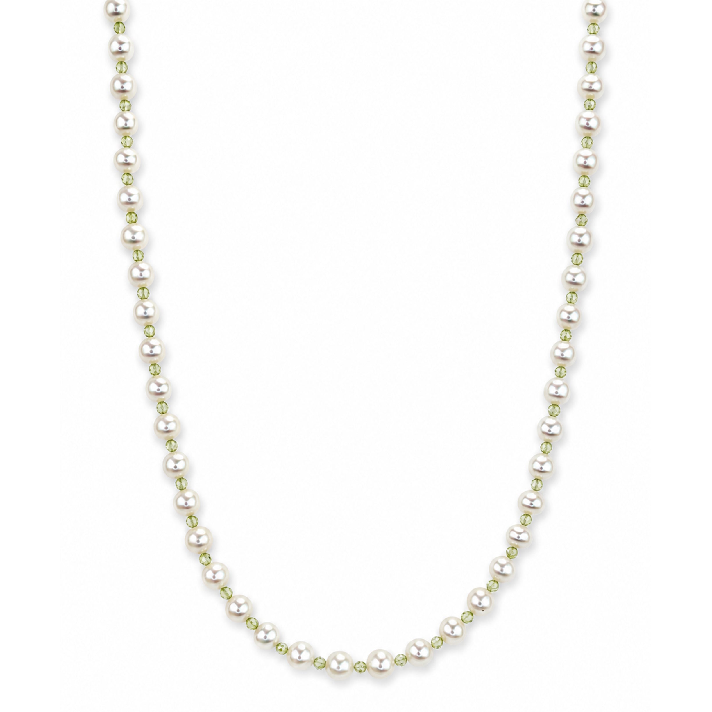 14k Freshwater Pearl & Faceted Round Bead 1X1 Necklace