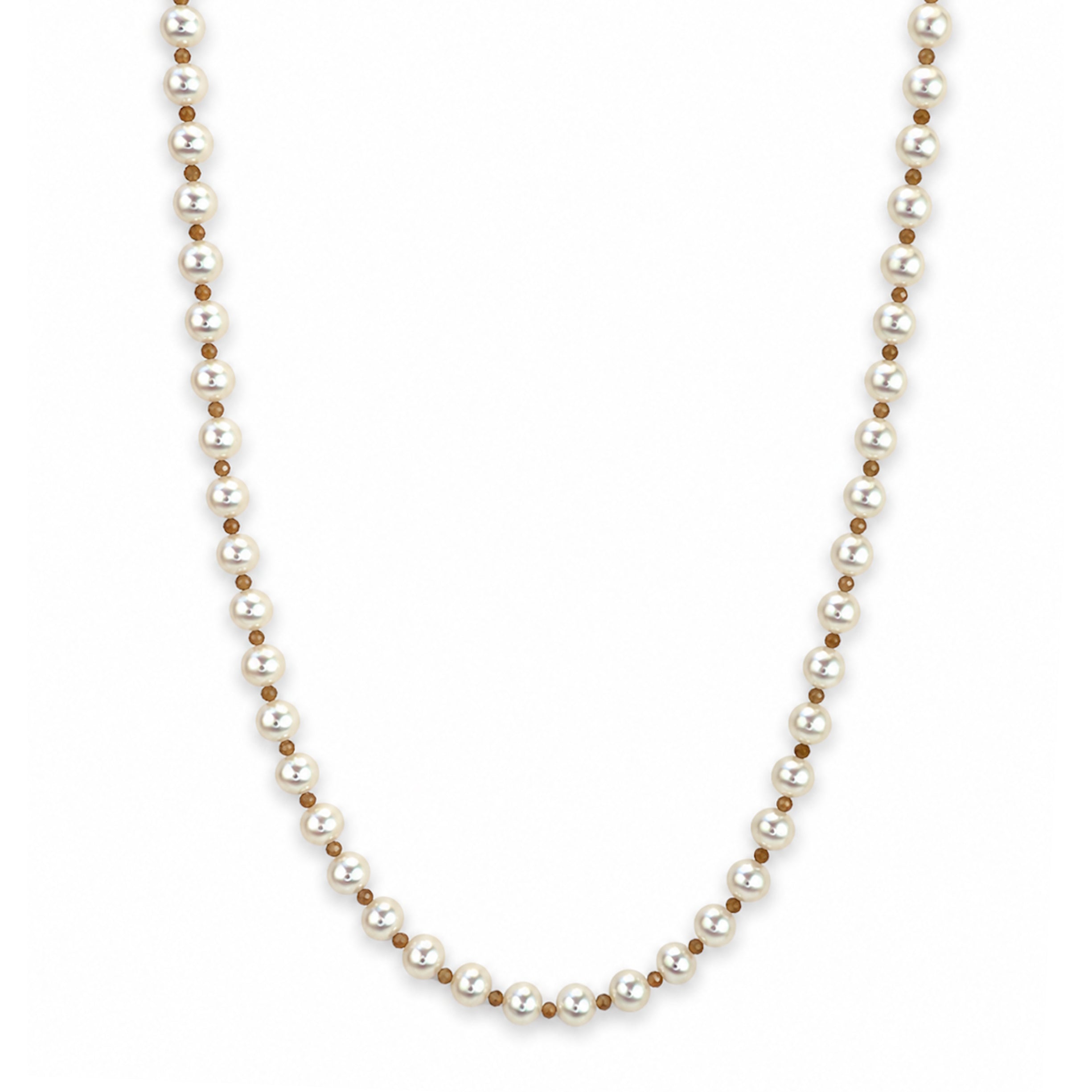 14k Freshwater Pearl & Faceted Round Bead 1X1 Necklace