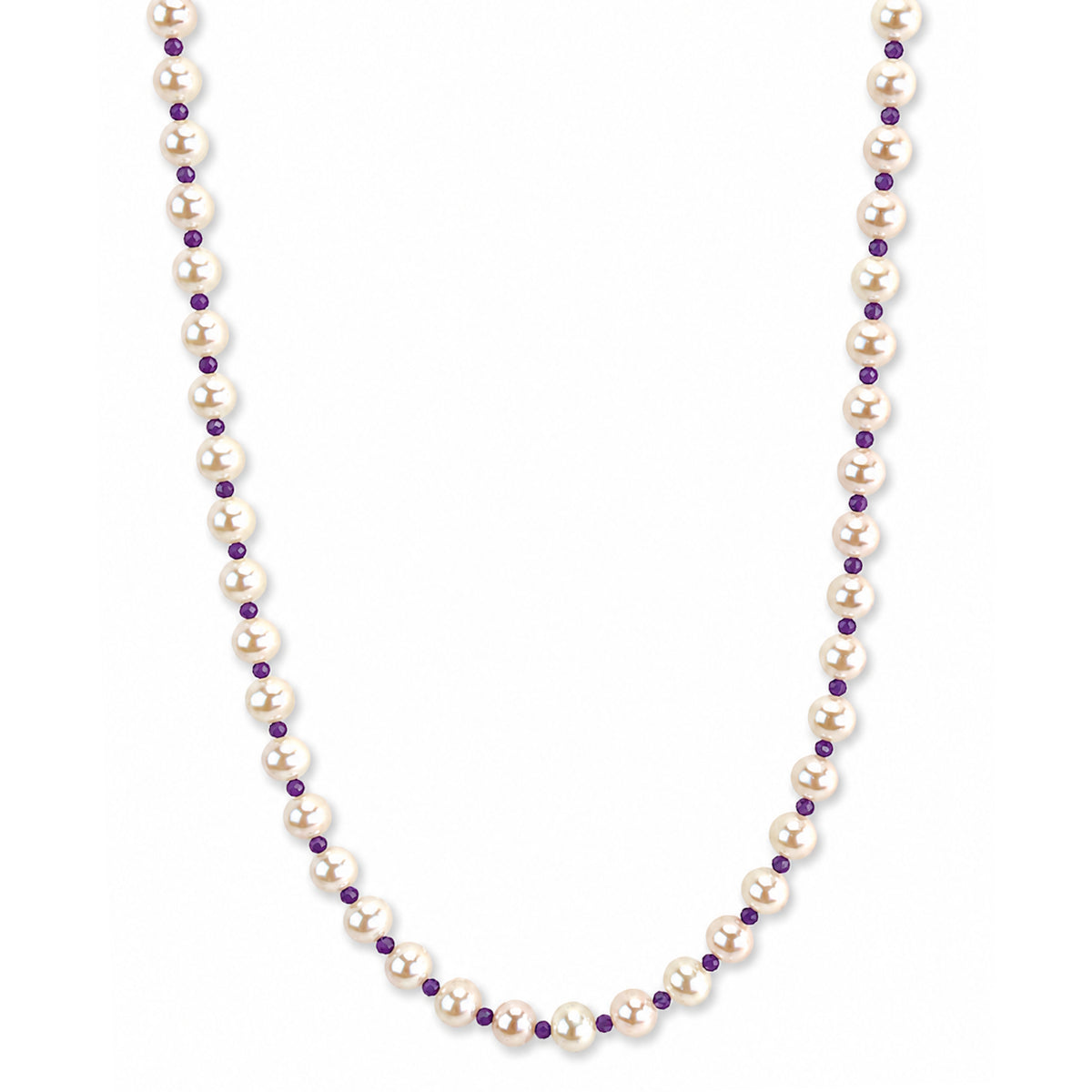 14k Freshwater Pearl & Faceted Round Bead 1X1 Necklace