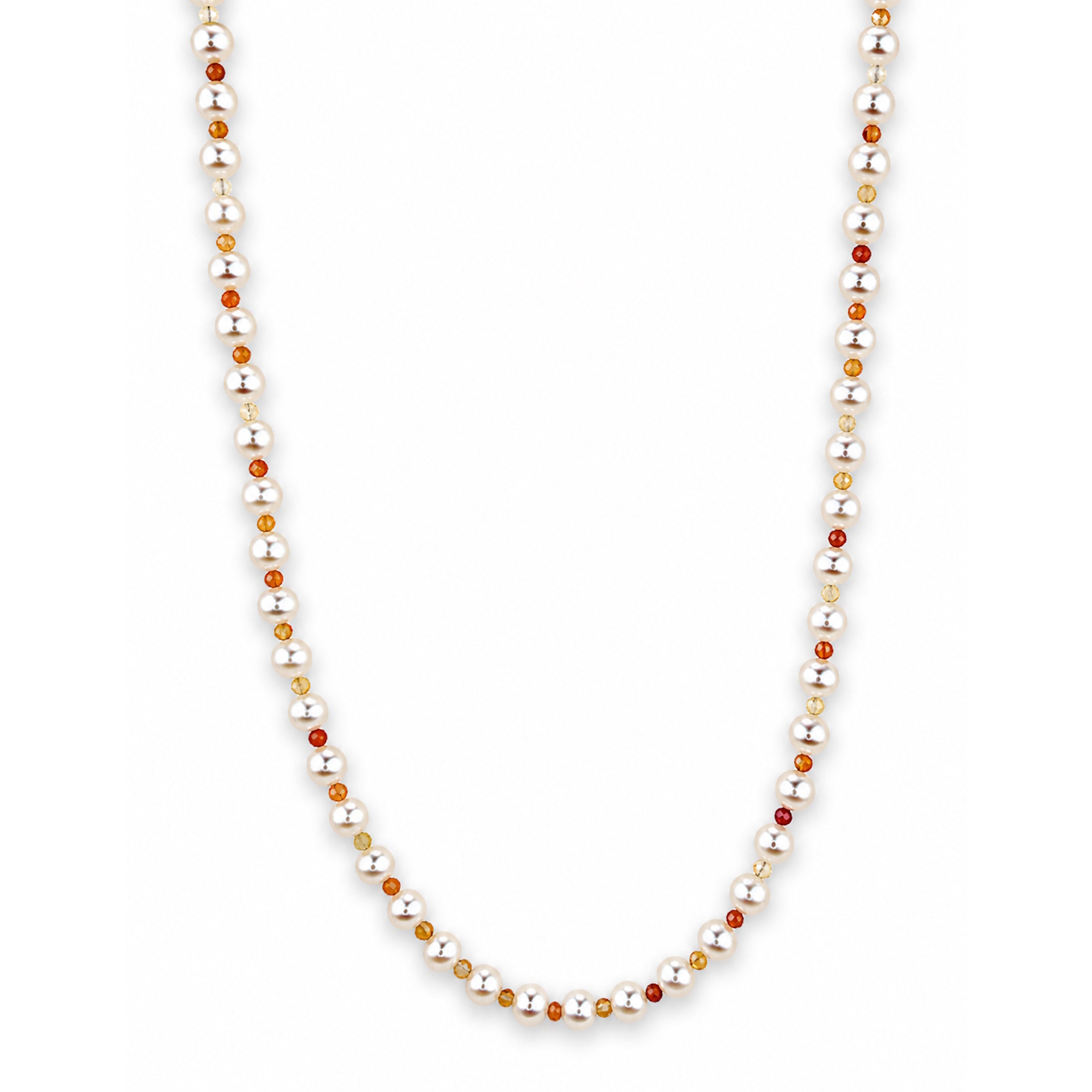 14k Freshwater Pearl & Faceted Round Bead 1X1 Necklace