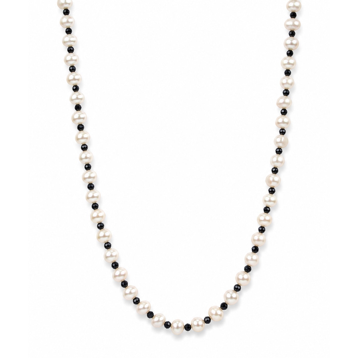 14k Freshwater Pearl & Faceted Round Bead 1X1 Necklace