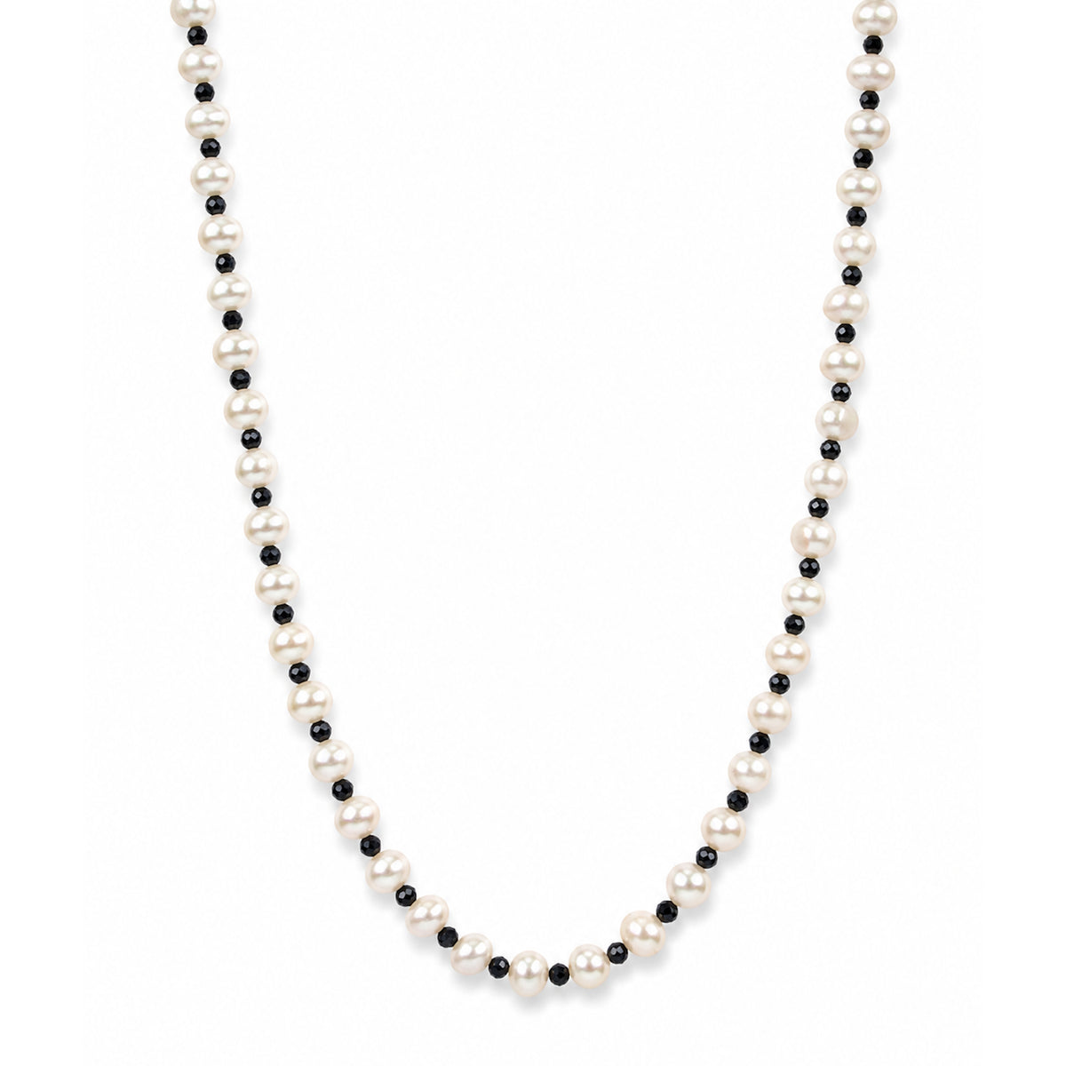 14k Freshwater Pearl & Faceted Round Bead 1X1 Necklace