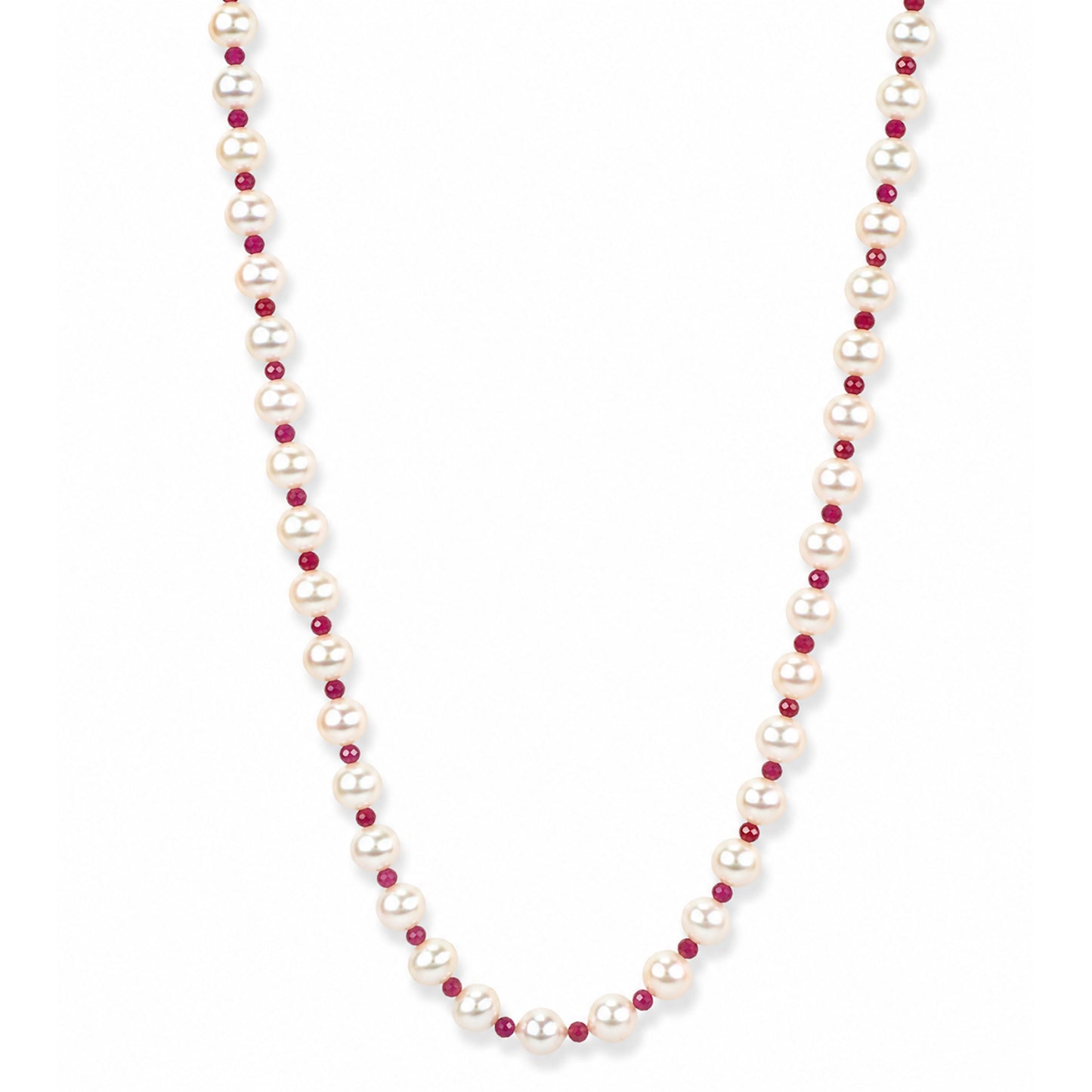 14k Freshwater Pearl & Faceted Round Bead 1X1 Necklace