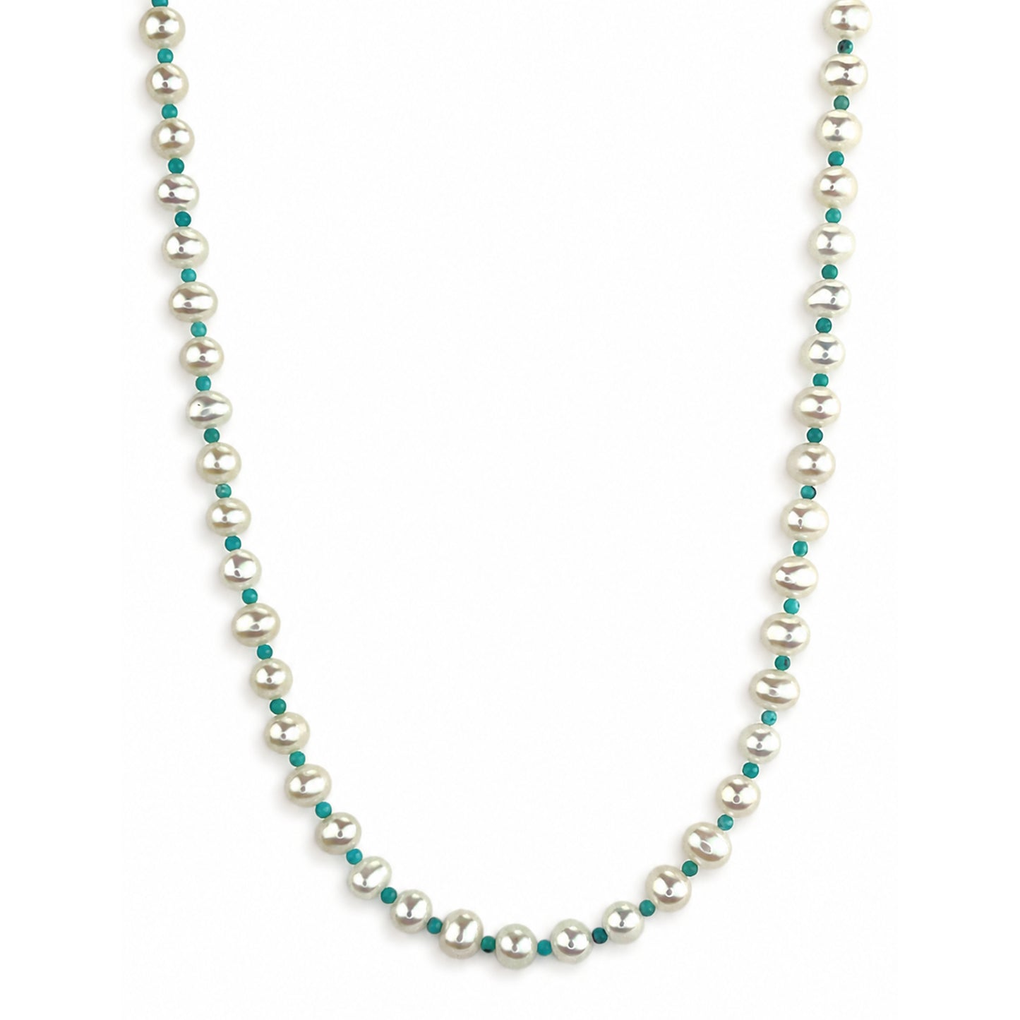 14k Freshwater Pearl & Faceted Round Bead 1X1 Necklace