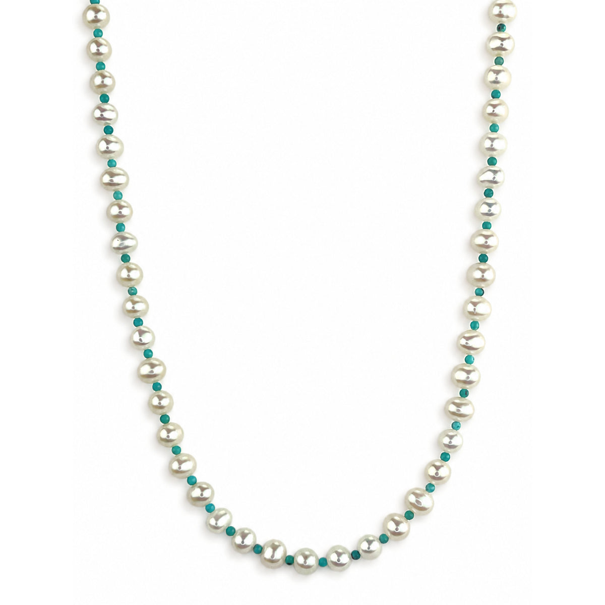 14k Freshwater Pearl & Faceted Round Bead 1X1 Necklace