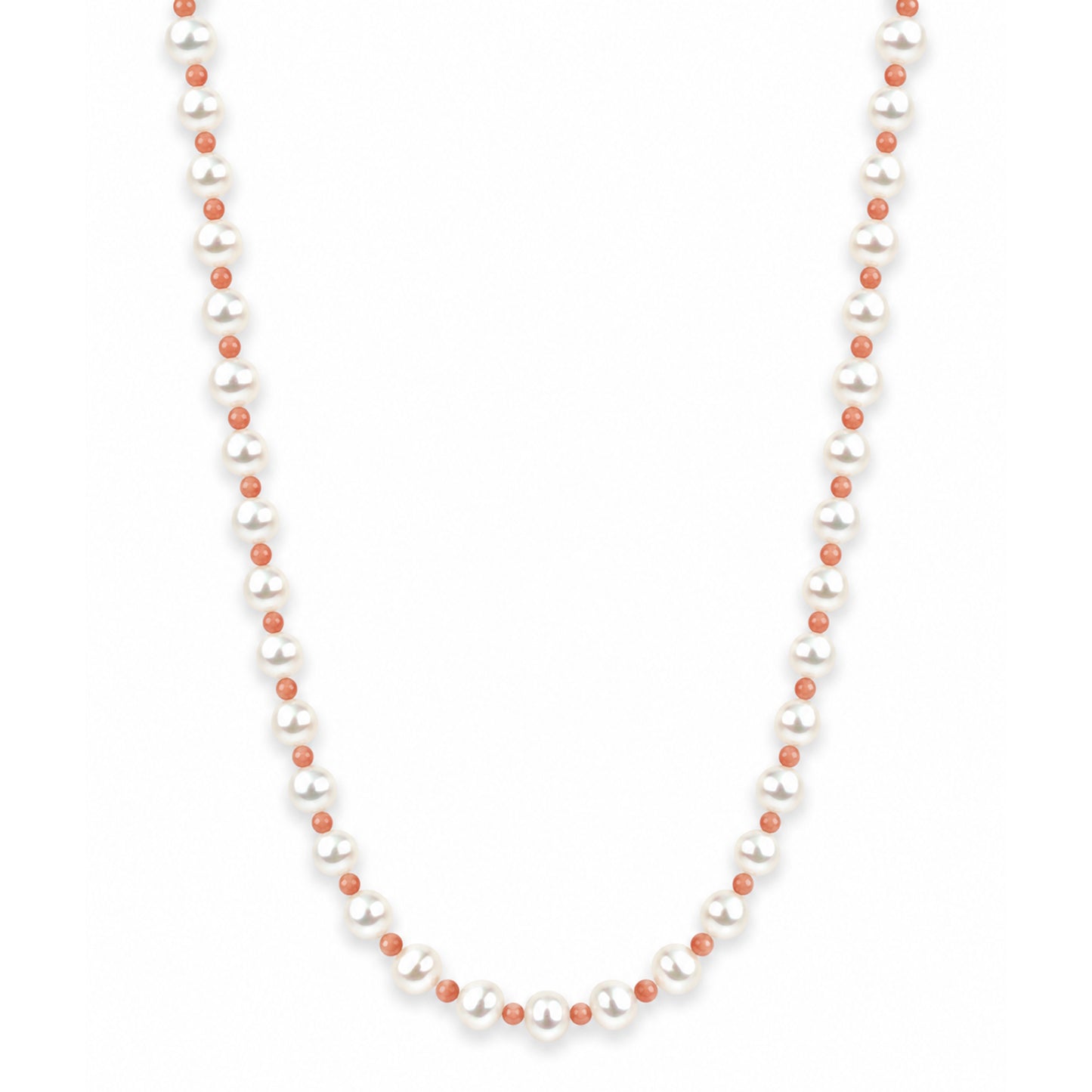 14k Freshwater Pearl & Faceted Round Bead 1X1 Necklace