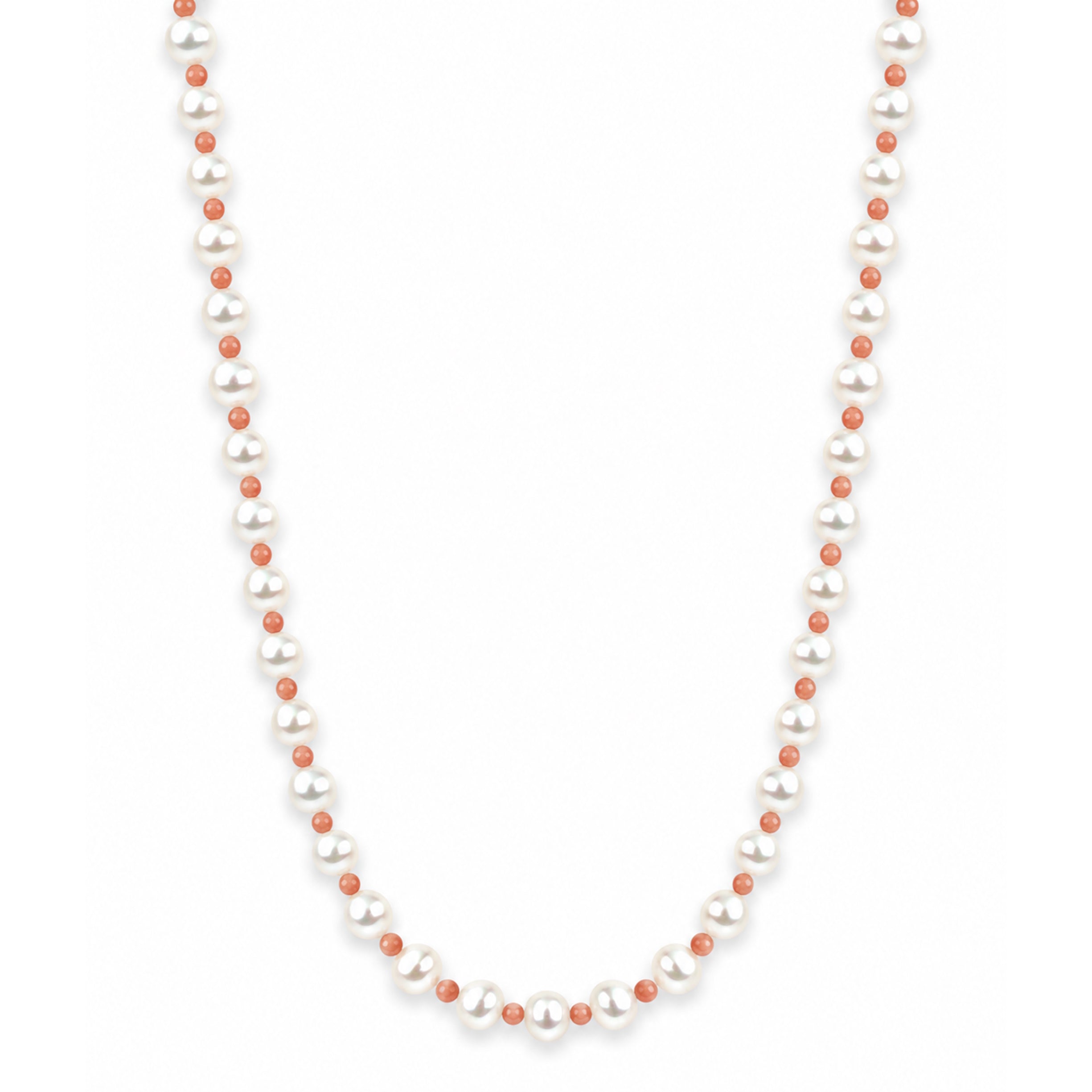 14k Freshwater Pearl & Faceted Round Bead 1X1 Necklace