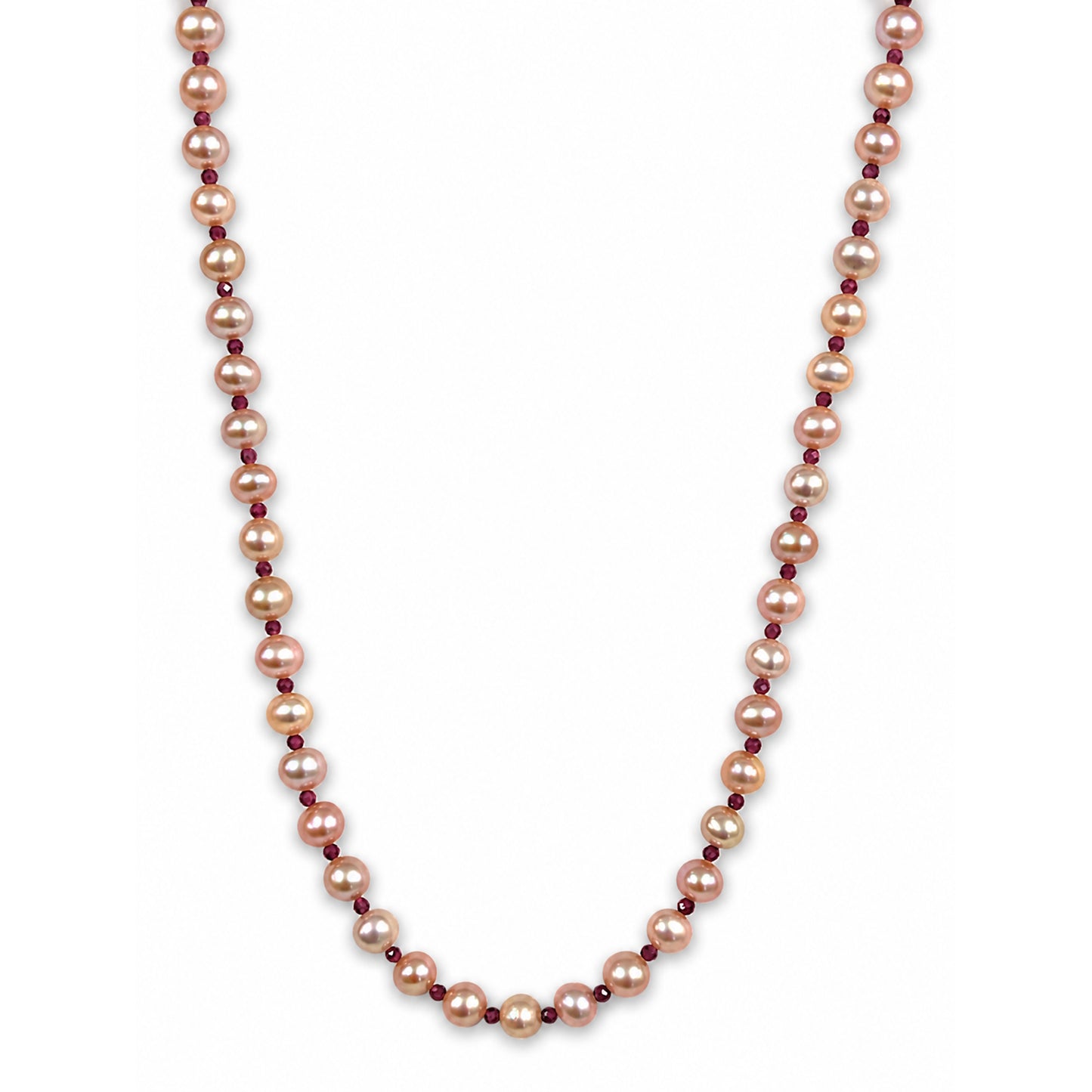 14k Freshwater Pearl & Faceted Round Bead 1X1 Necklace