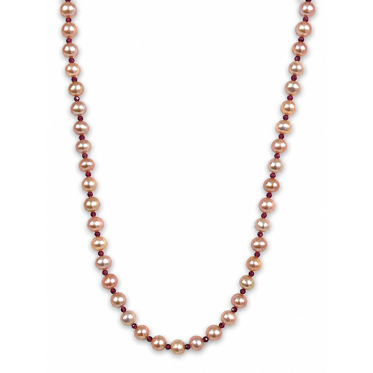 14k Freshwater Pearl & Faceted Round Bead 1X1 Necklace
