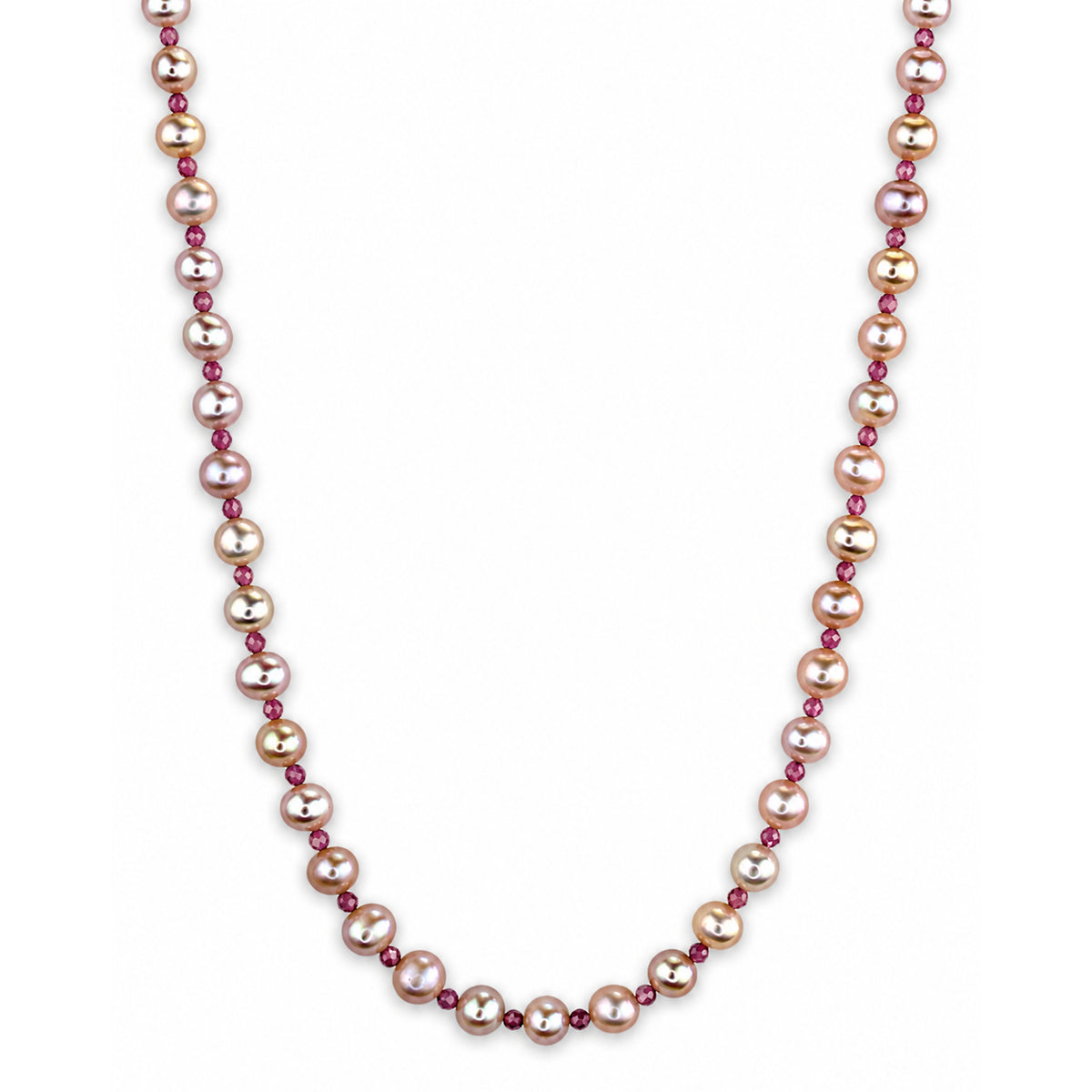 14k Freshwater Pearl & Faceted Round Bead 1X1 Necklace