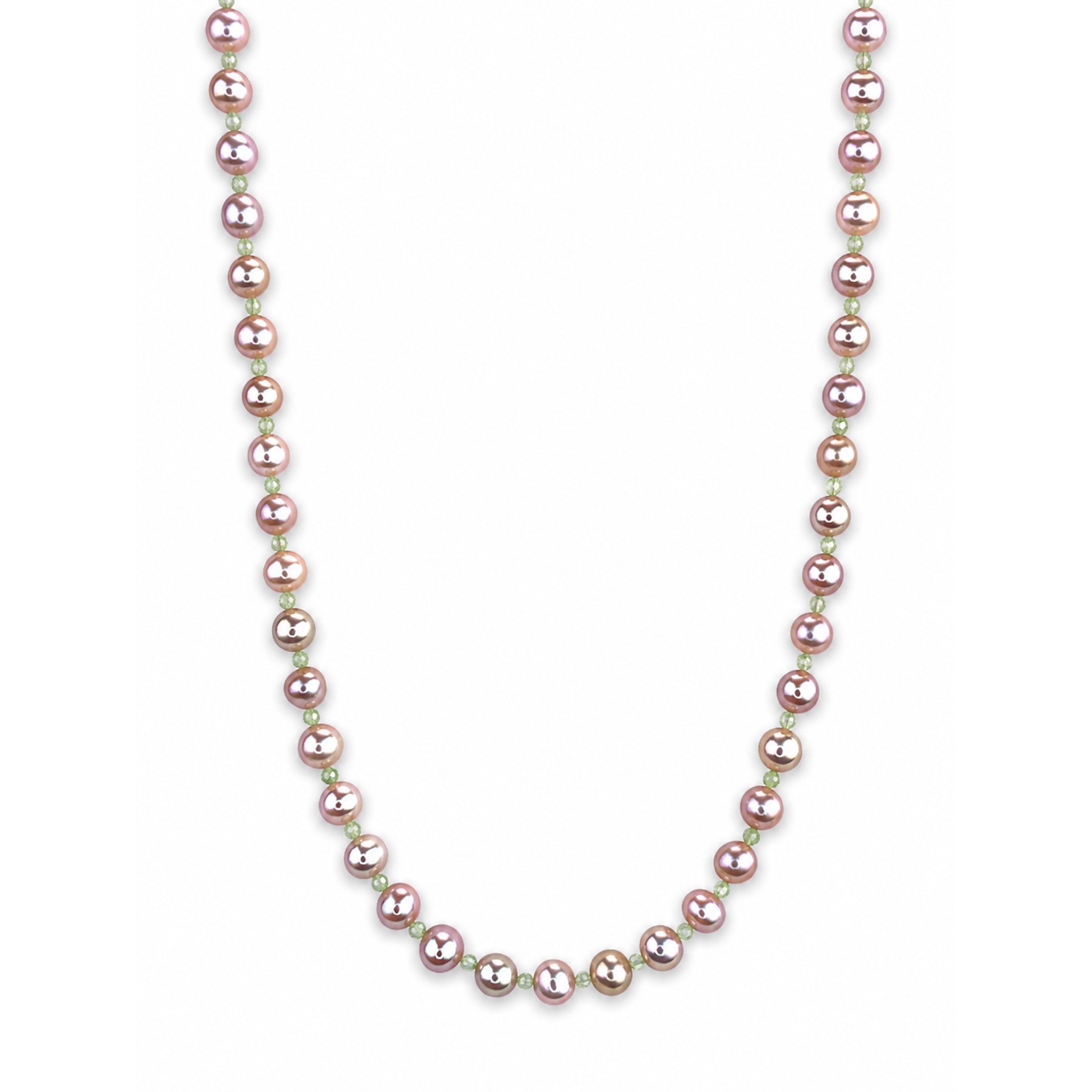 14k Freshwater Pearl & Faceted Round Bead 1X1 Necklace