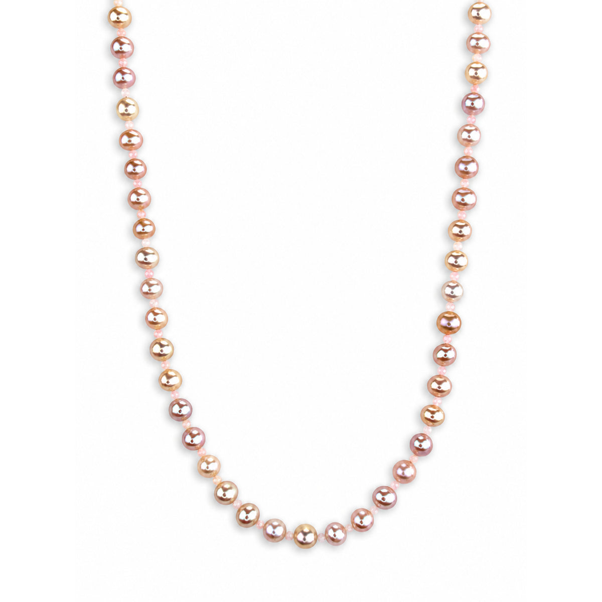 14k Freshwater Pearl & Faceted Round Bead 1X1 Necklace