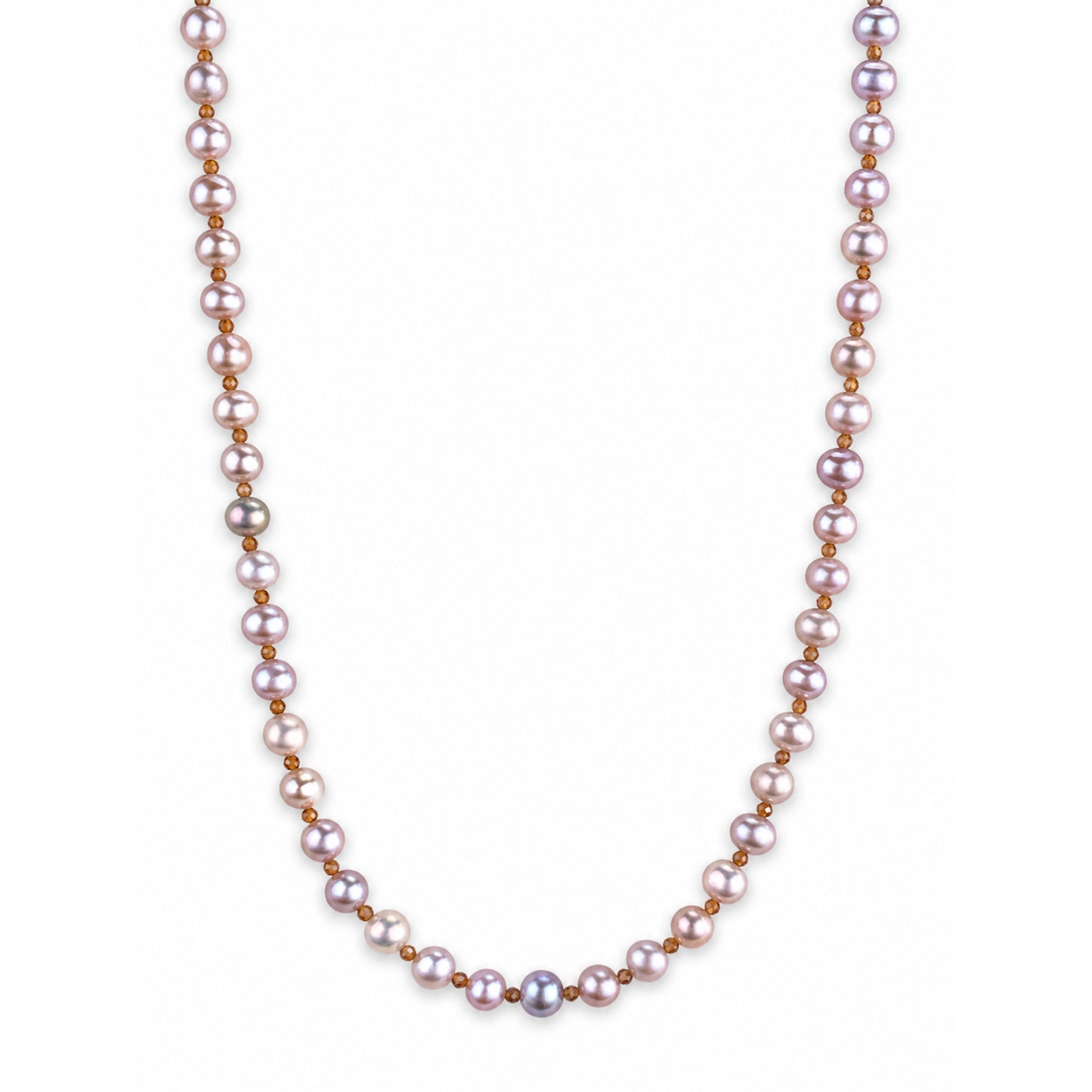 14k Freshwater Pearl & Faceted Round Bead 1X1 Necklace