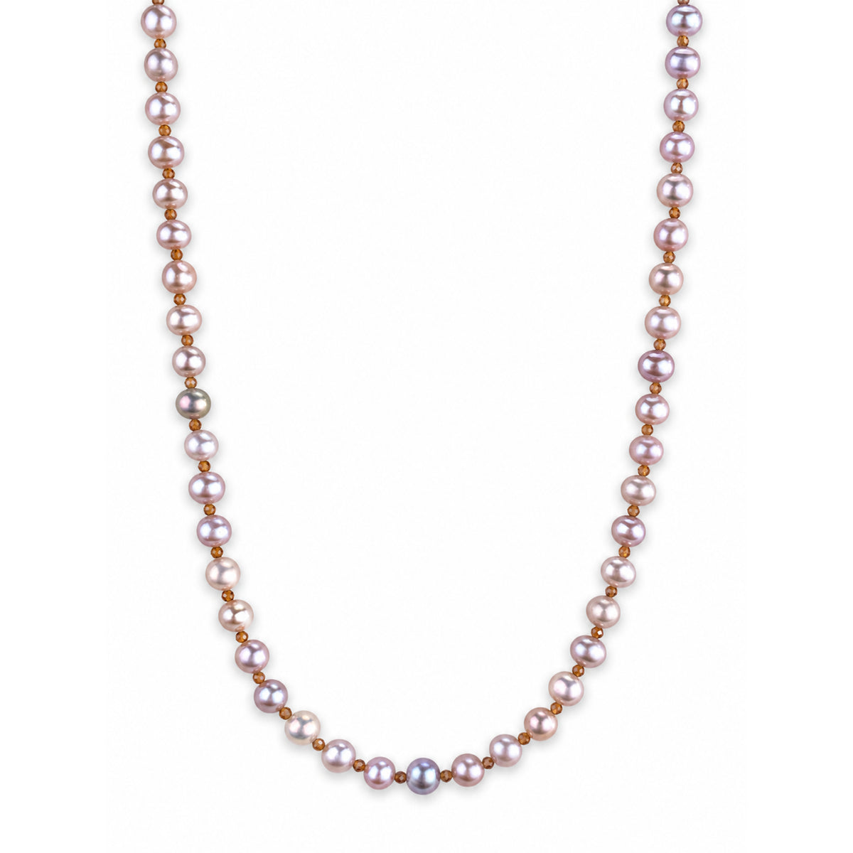 14k Freshwater Pearl & Faceted Round Bead 1X1 Necklace