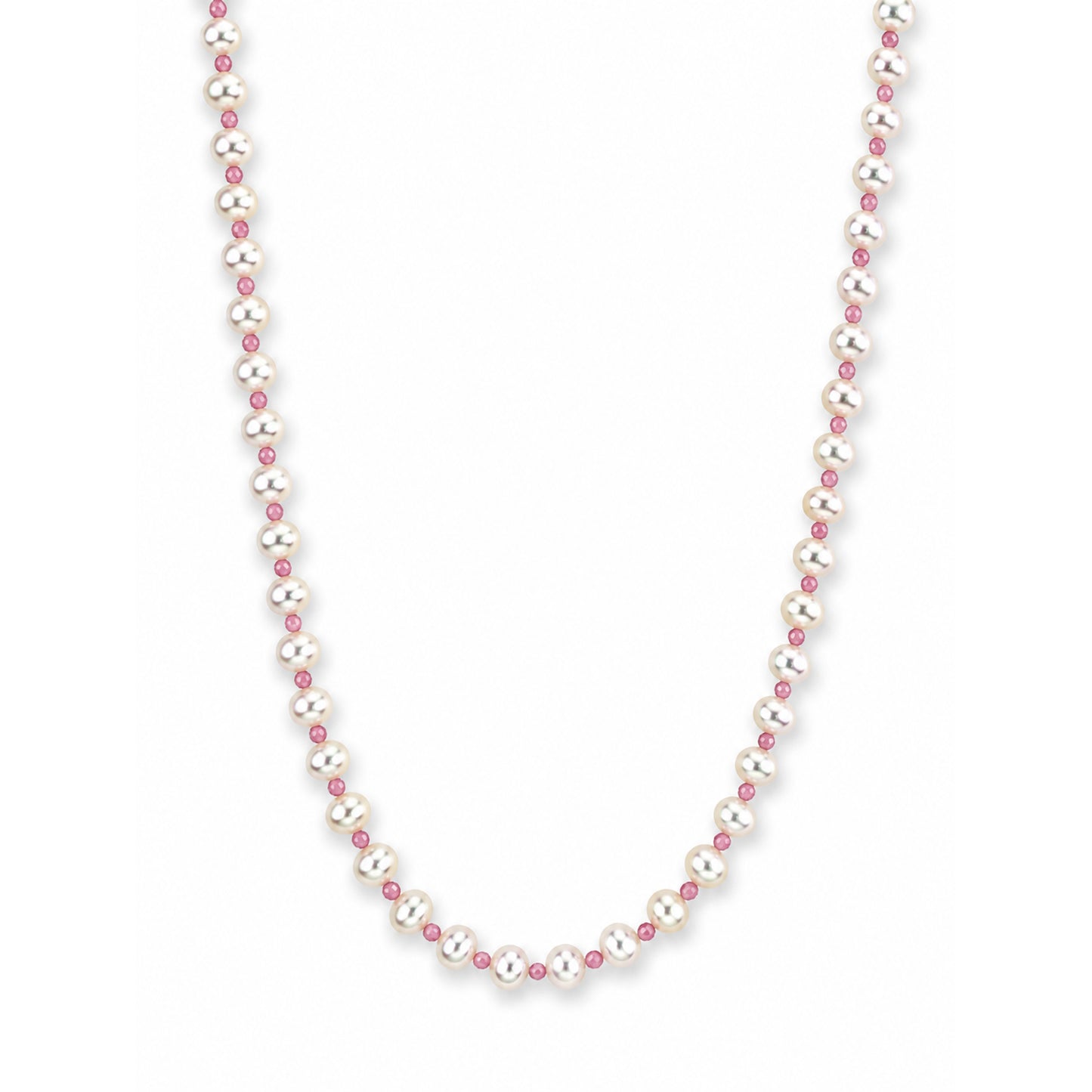 14k Freshwater Pearl & Faceted Round Bead 1X1 Necklace