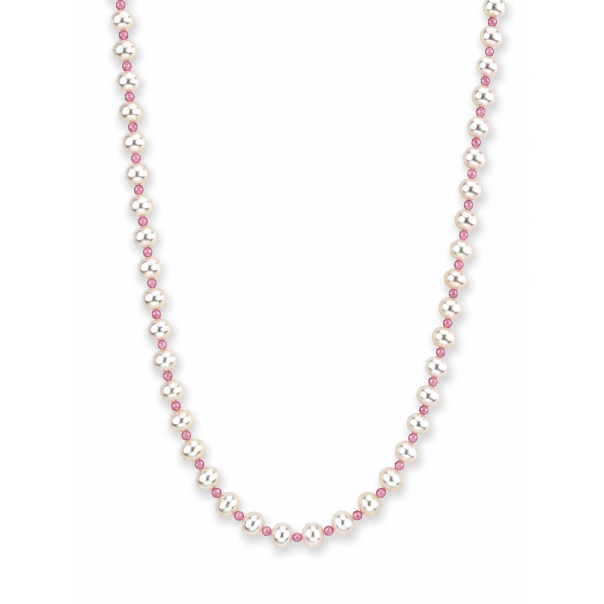 14k Freshwater Pearl & Faceted Round Bead 1X1 Necklace