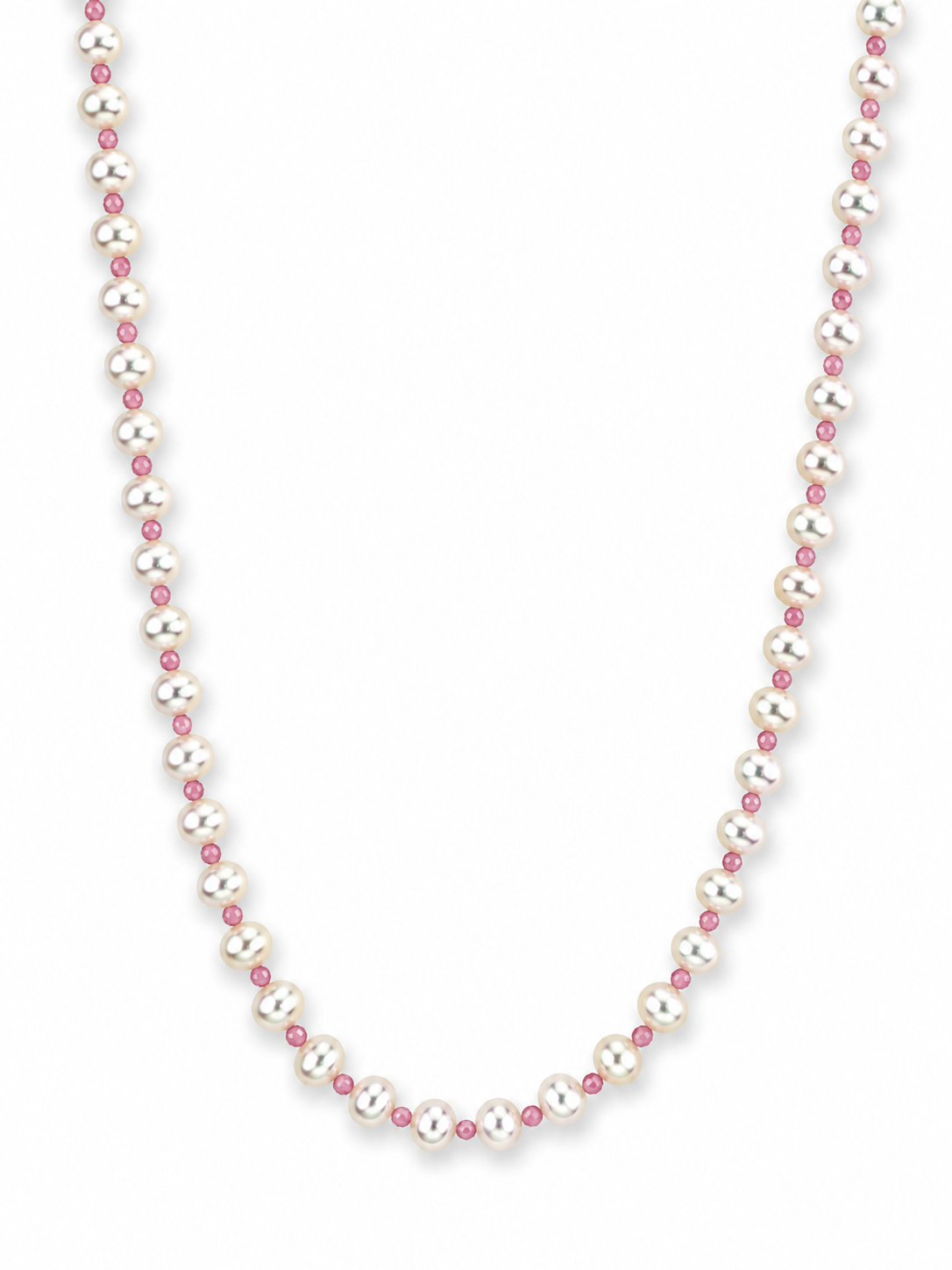 14k Freshwater Pearl & Faceted Round Bead 1X1 Necklace