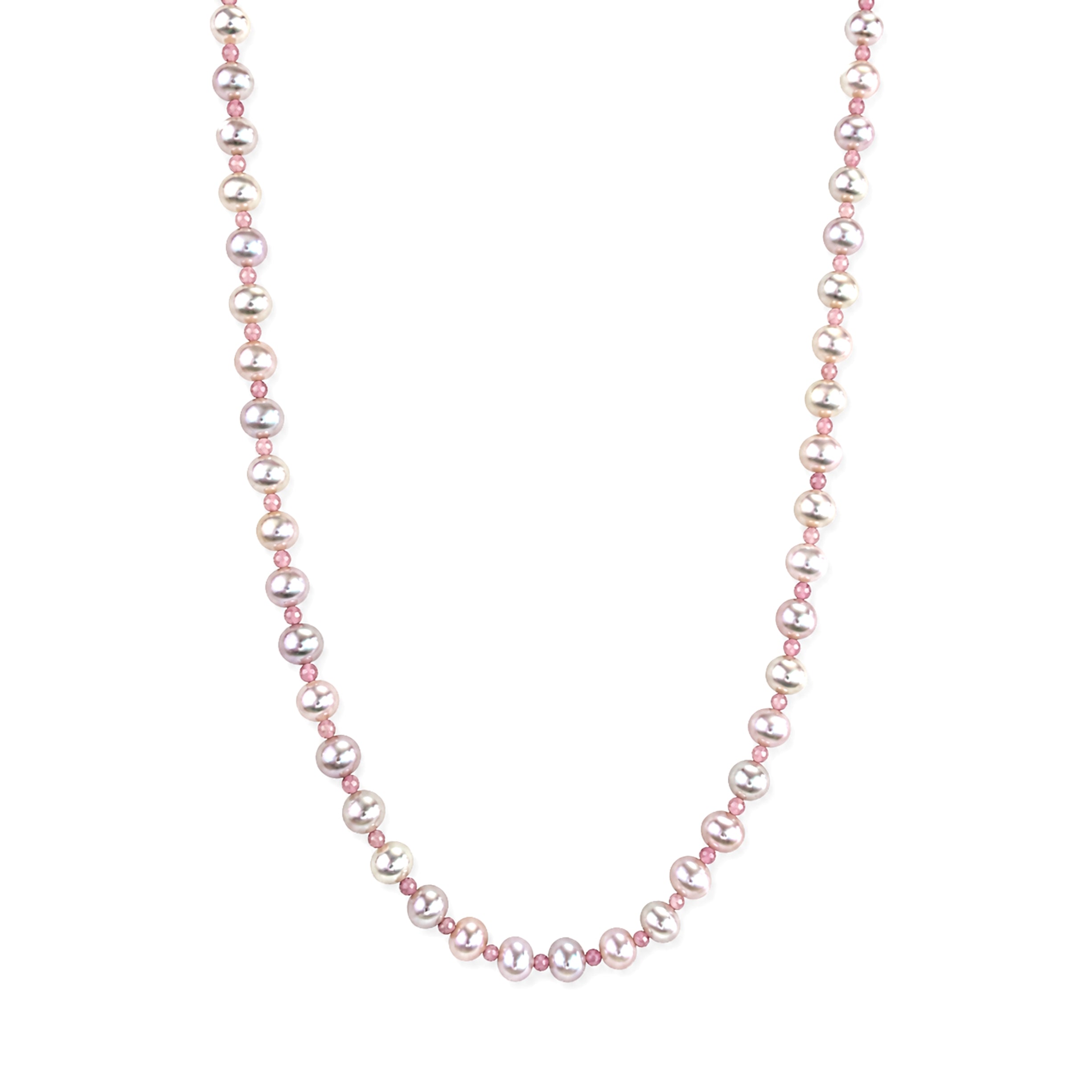 14k Freshwater Pearl & Faceted Round Bead 1X1 Necklace