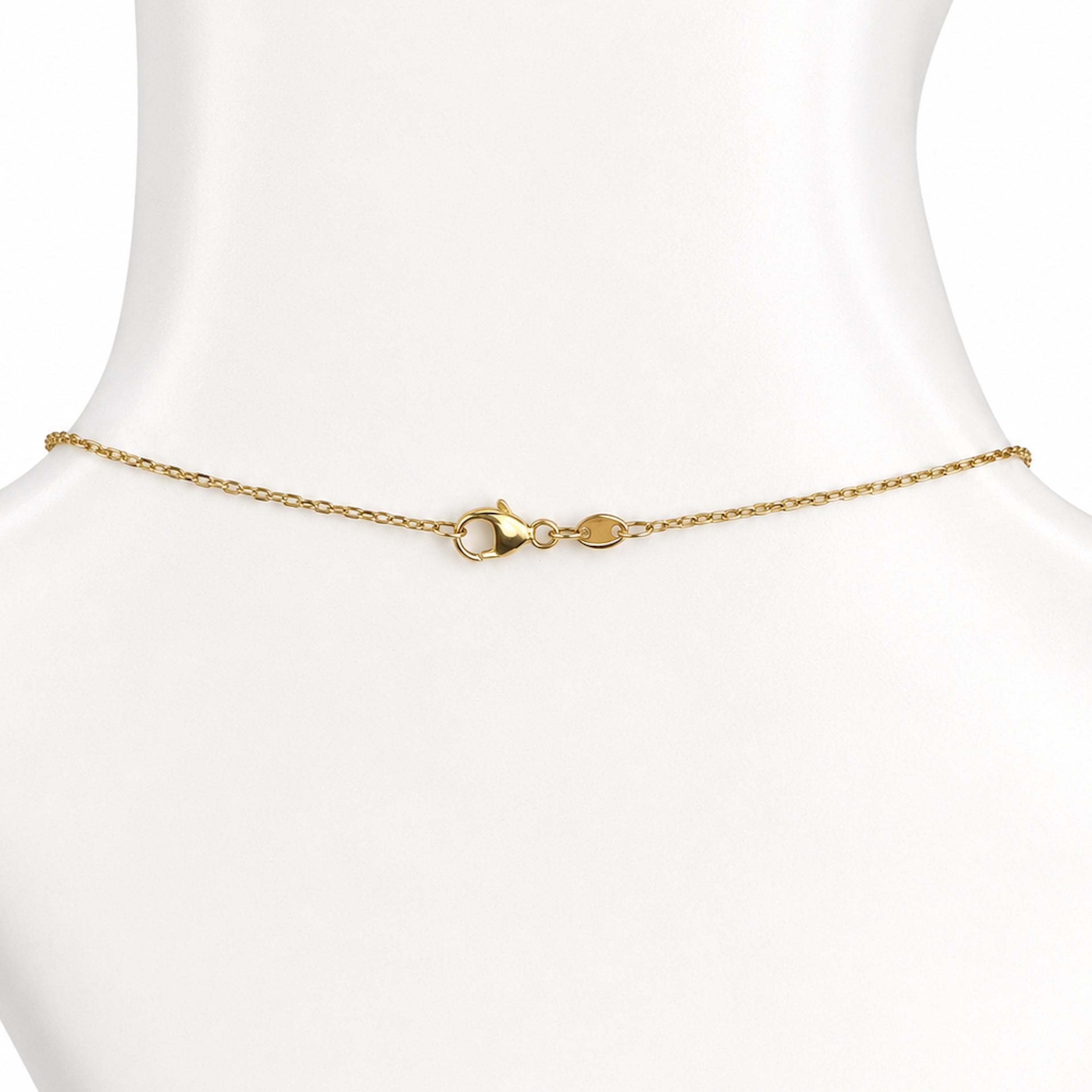 14k White Pearl Drop & Mother of Pearl Rectangle Bezel Center Necklace