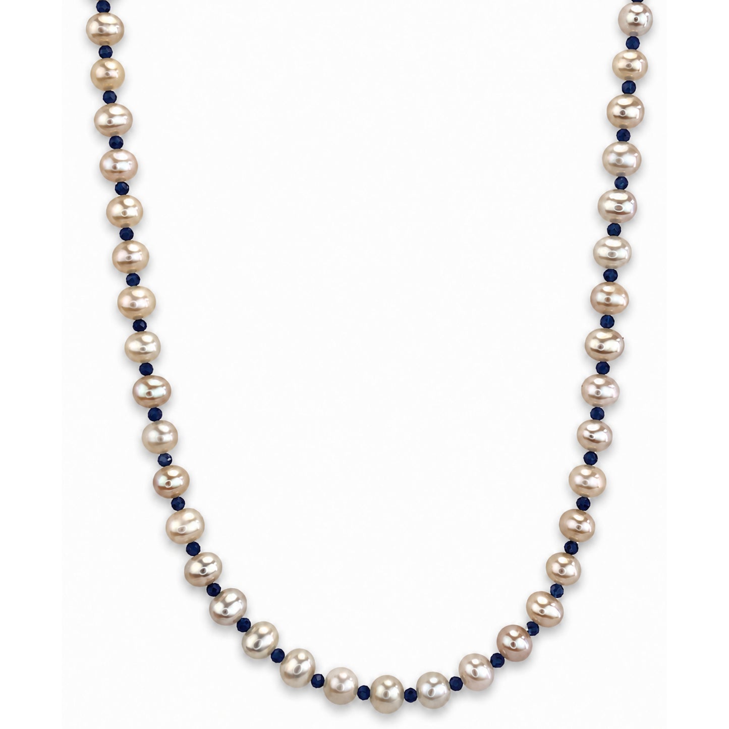 14k Freshwater Pearl & Faceted Round Bead 1X1 Necklace