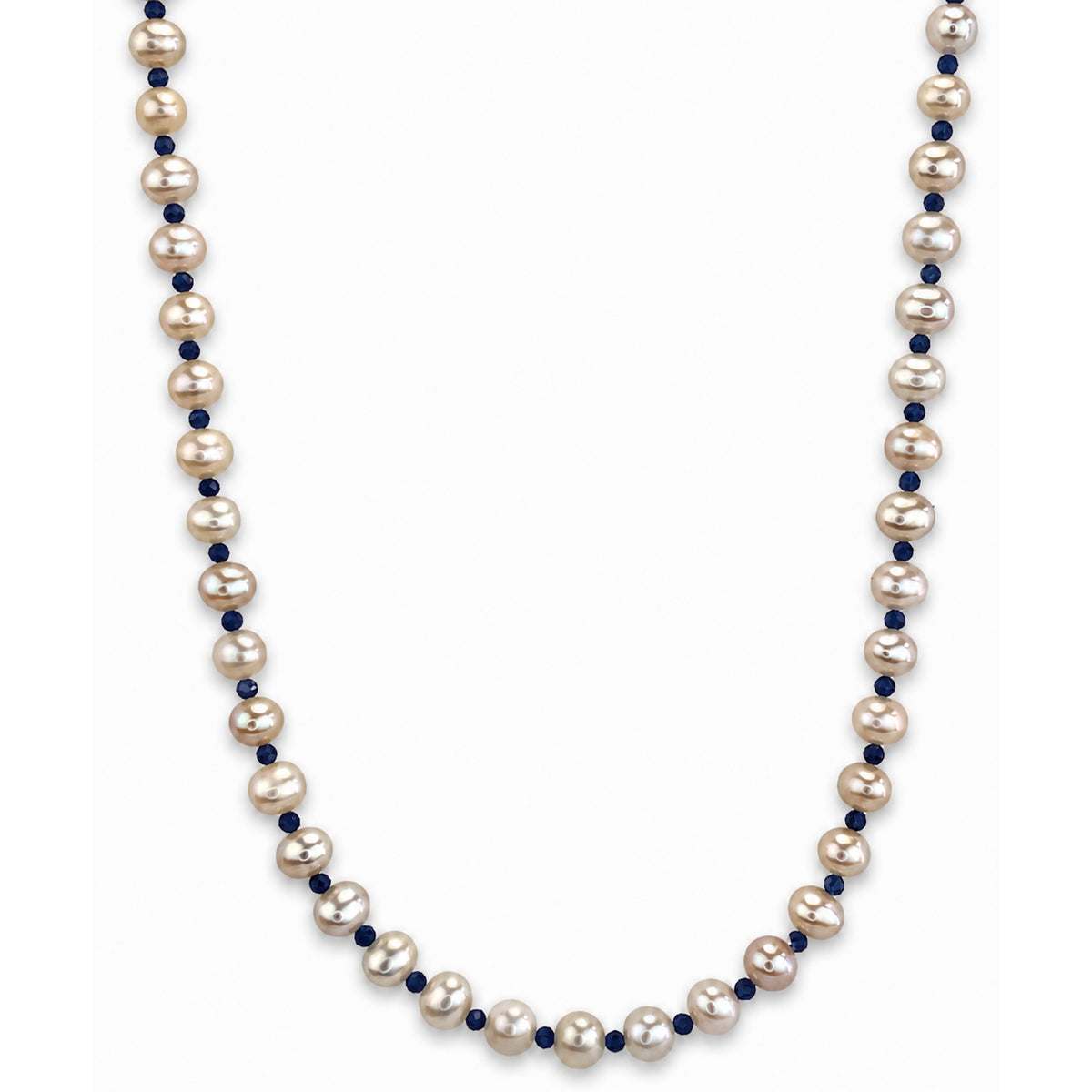 14k Freshwater Pearl & Faceted Round Bead 1X1 Necklace