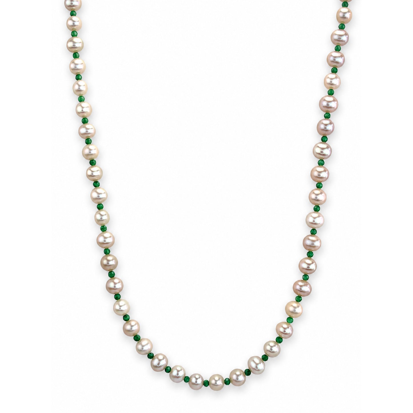 14k Freshwater Pearl & Faceted Round Bead 1X1 Necklace