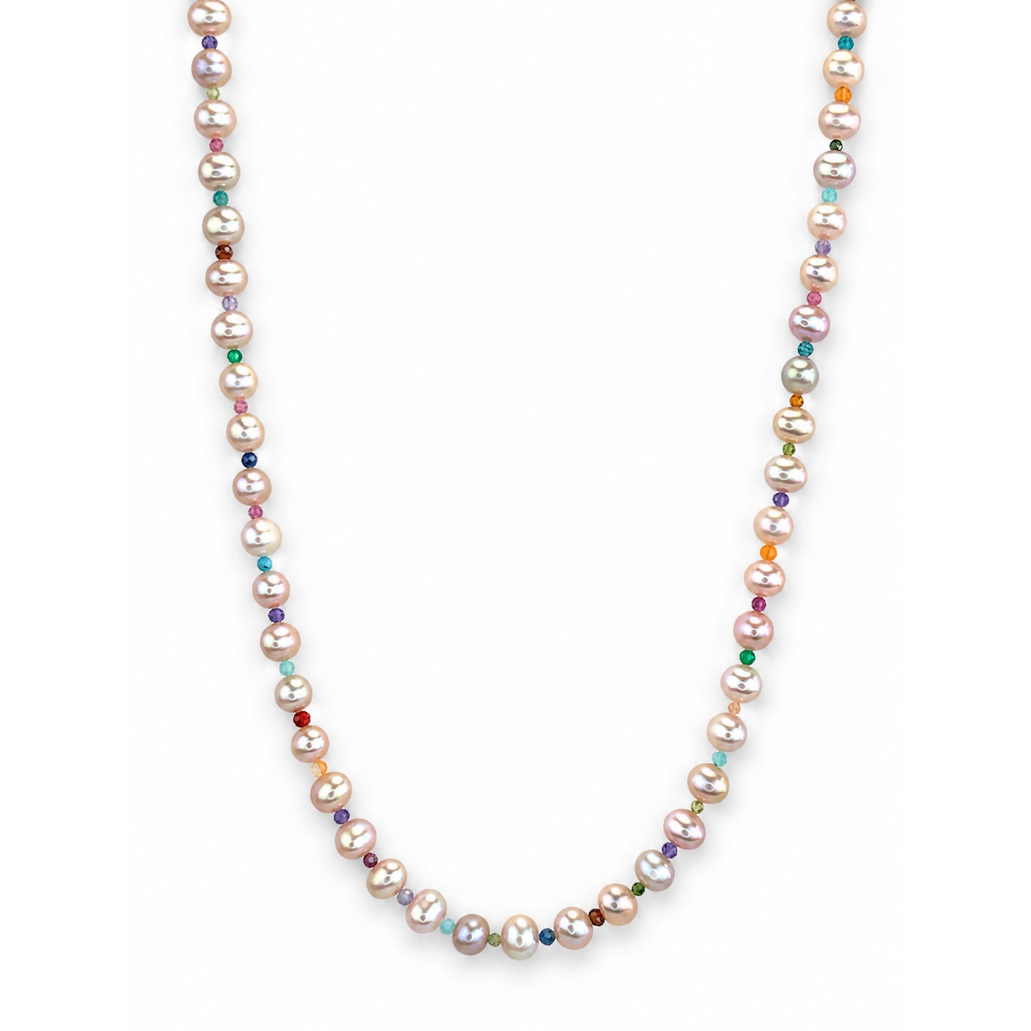 14k Freshwater Pearl & Faceted Round Bead 1X1 Necklace