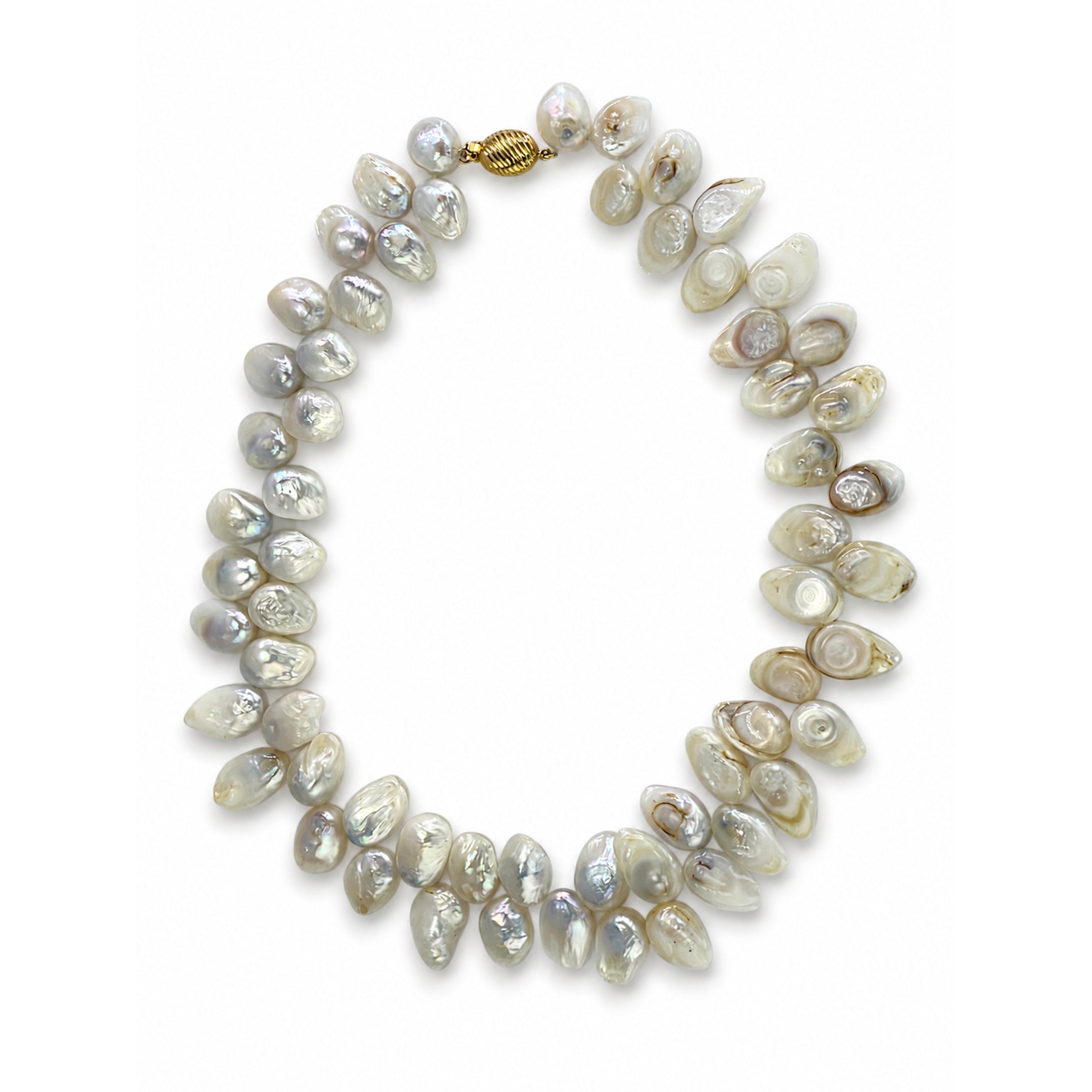 14k Natural Shell Blister Pearl Necklace