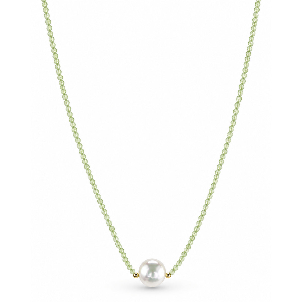 14k Gemstones & Pearl Coin Center Necklace
