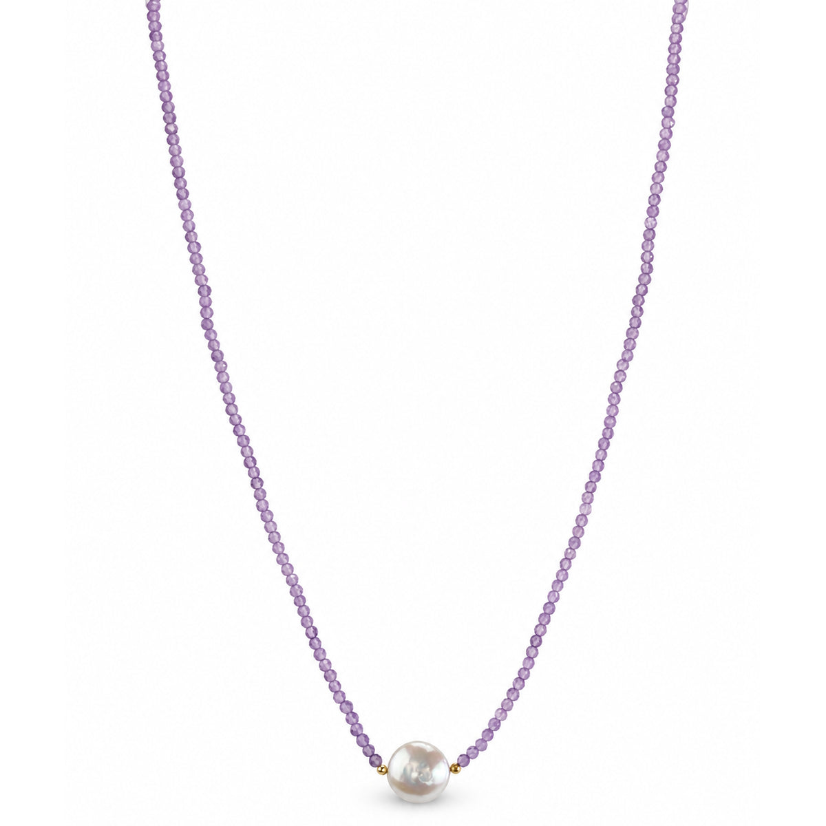 14k Gemstones & Pearl Coin Center Necklace